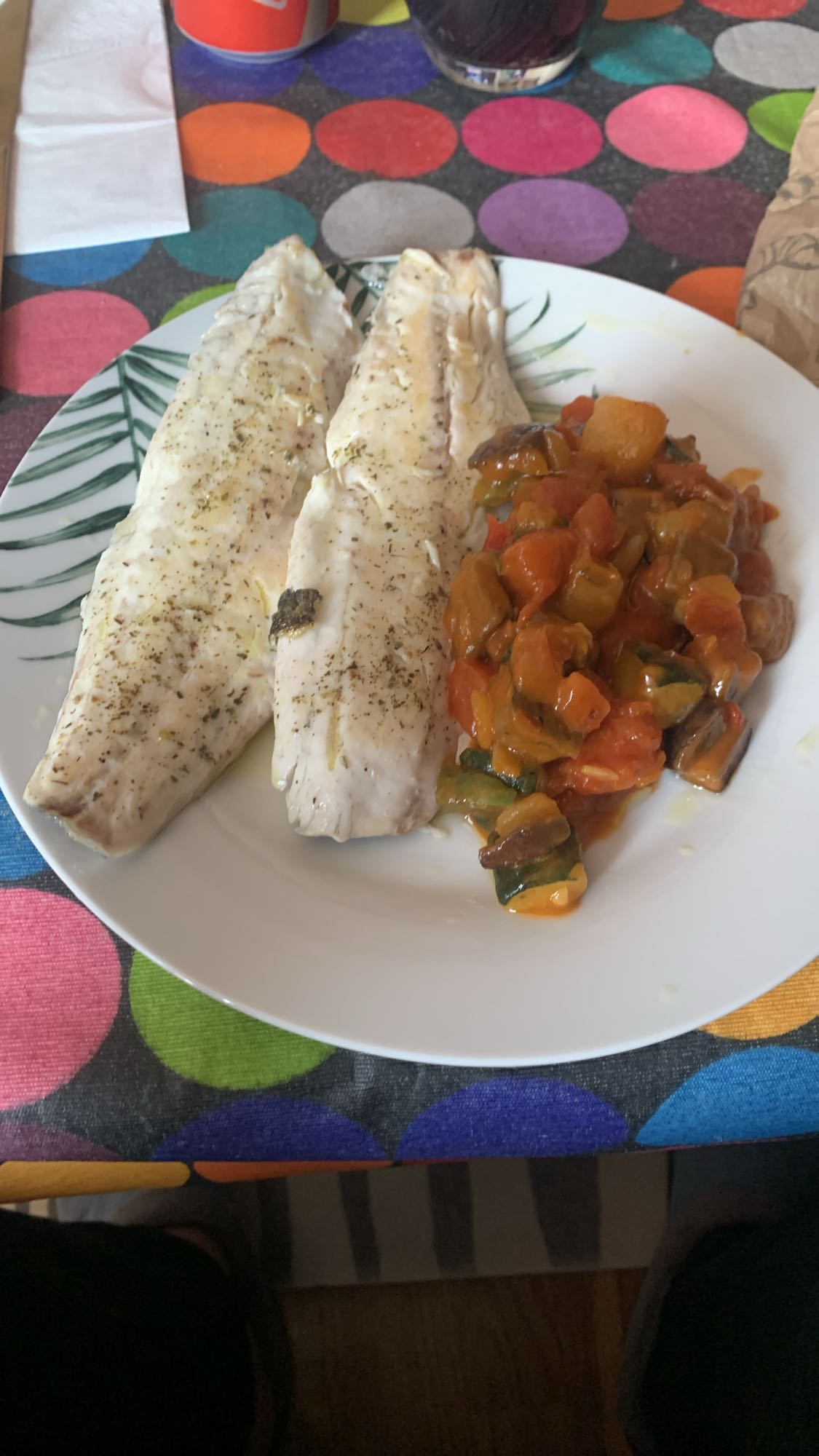 Pescado con verduras