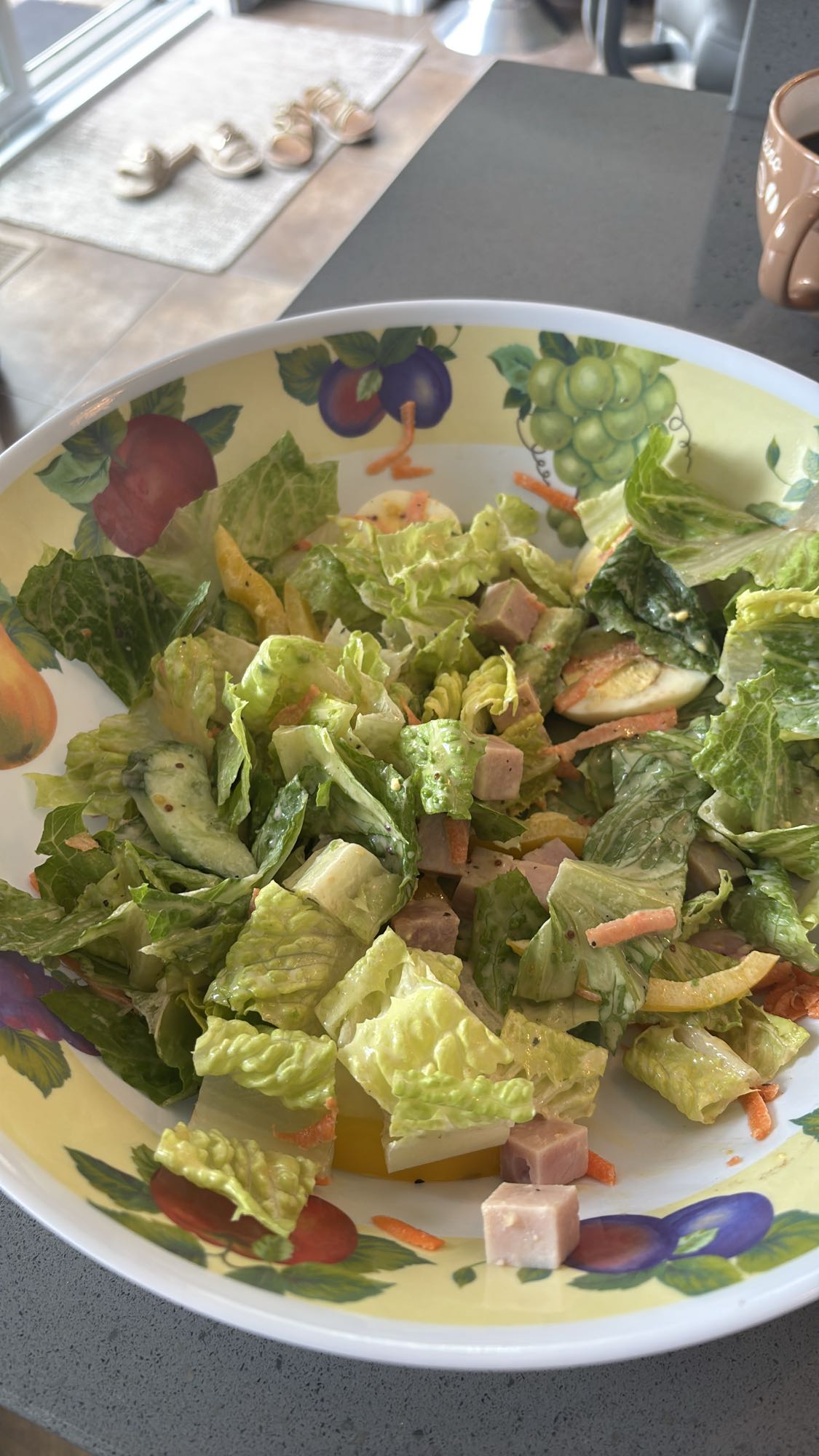Salade jambon et légumes