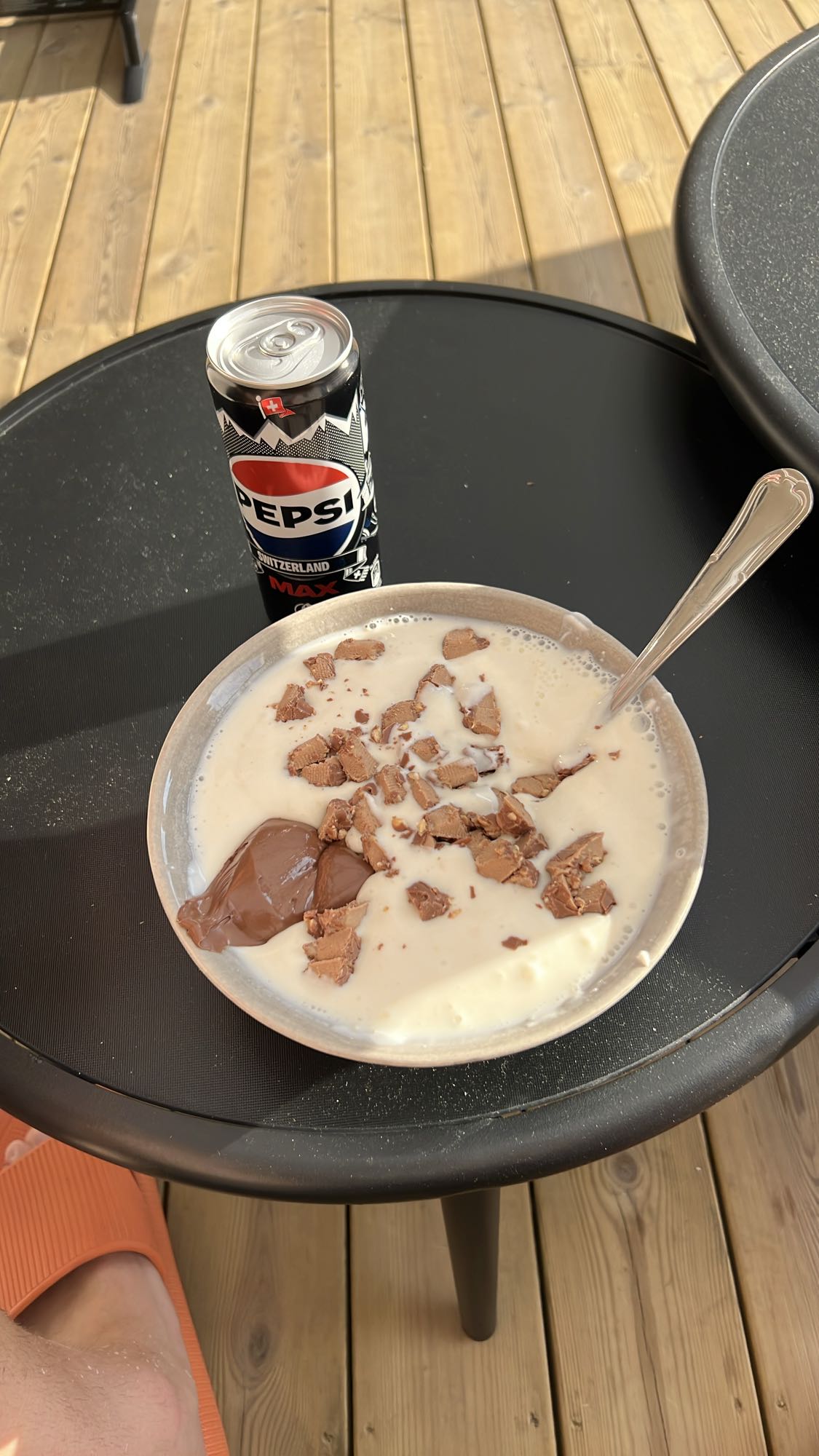 Kvarg med proteinbar och Nutella