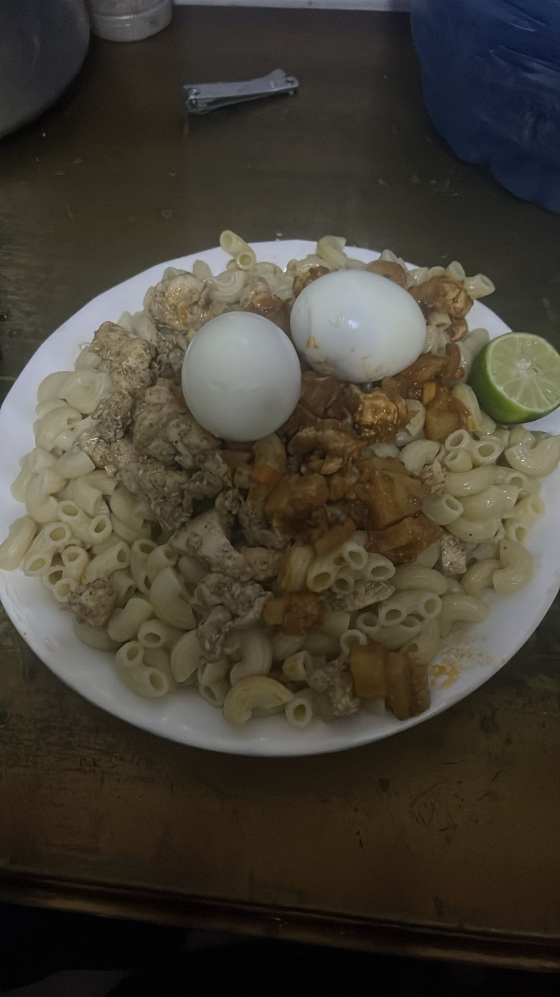Egg Pasta Chicken Plate