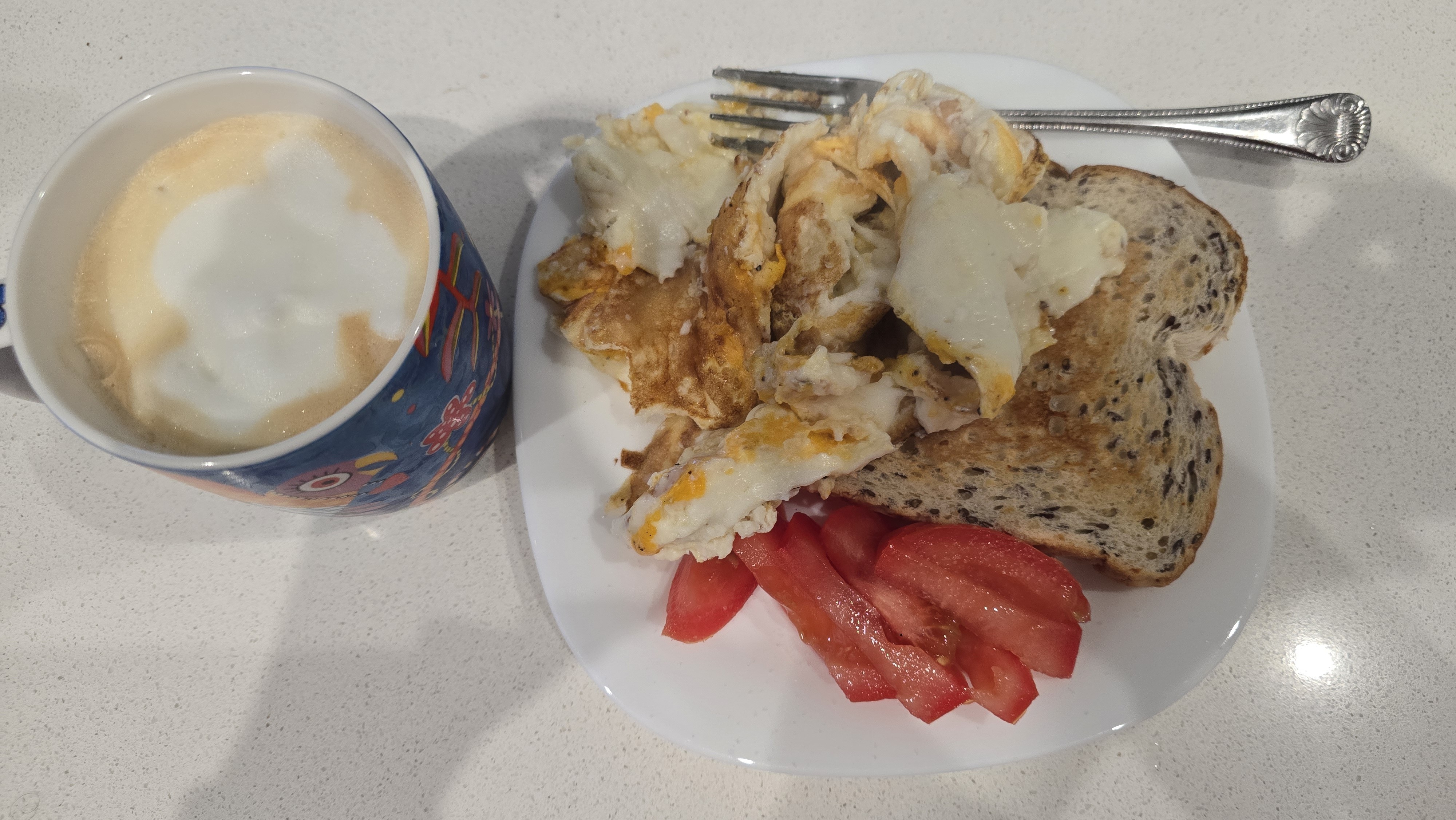Egg toast with tomato & coffee