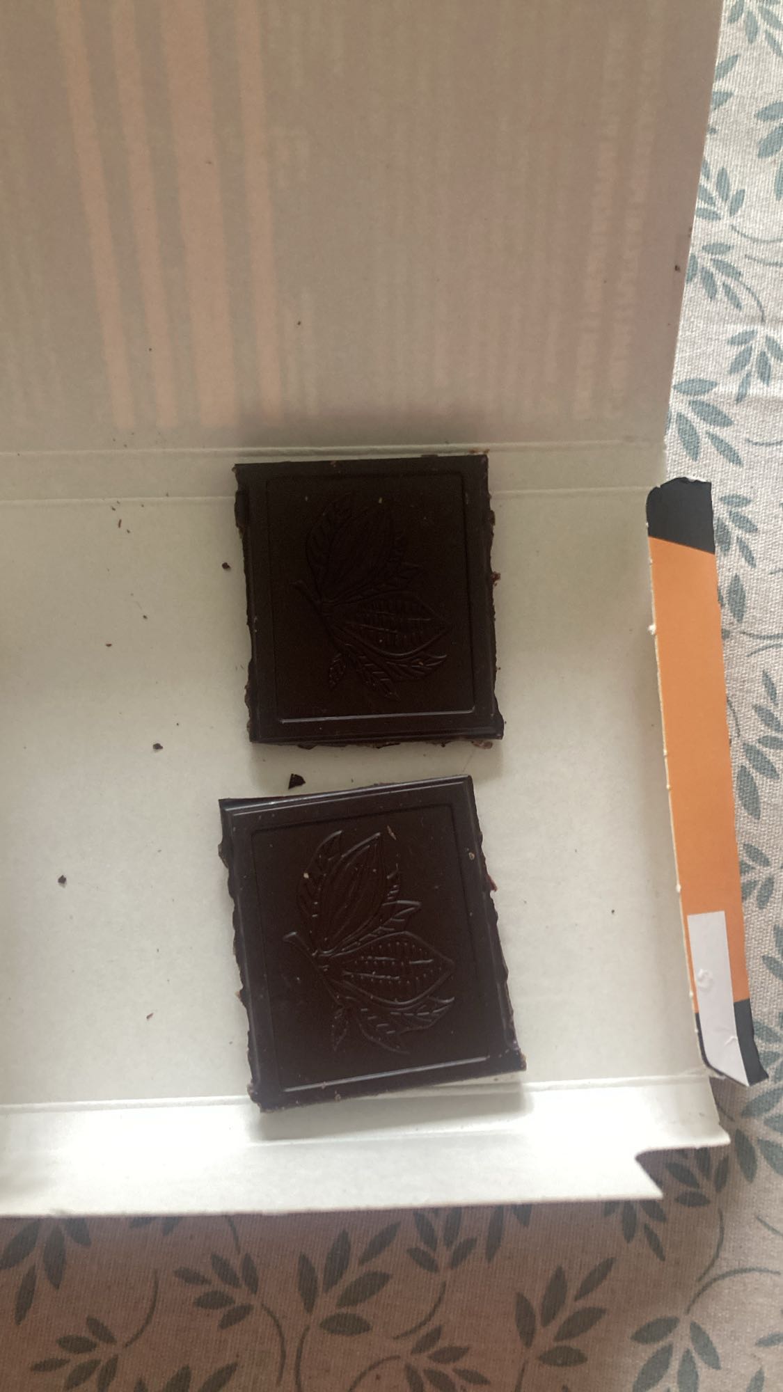 Dark chocolate squares