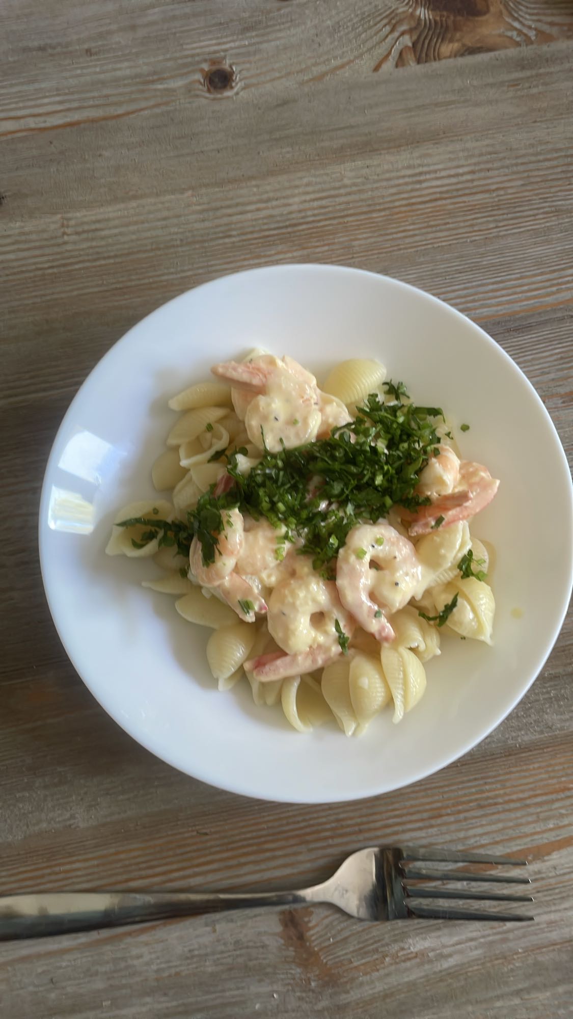 Makaron z krewetkami