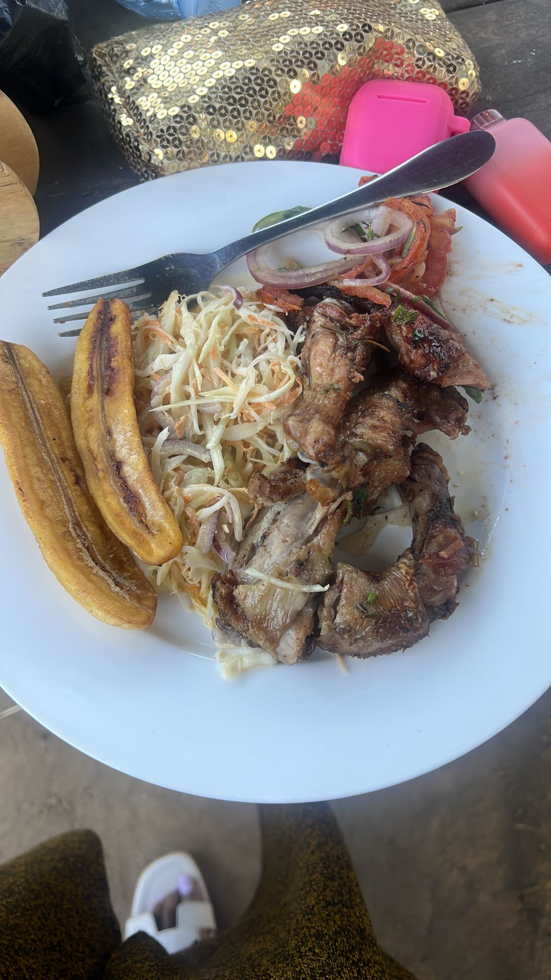 Grilled Chicken, Slaw & Plantain