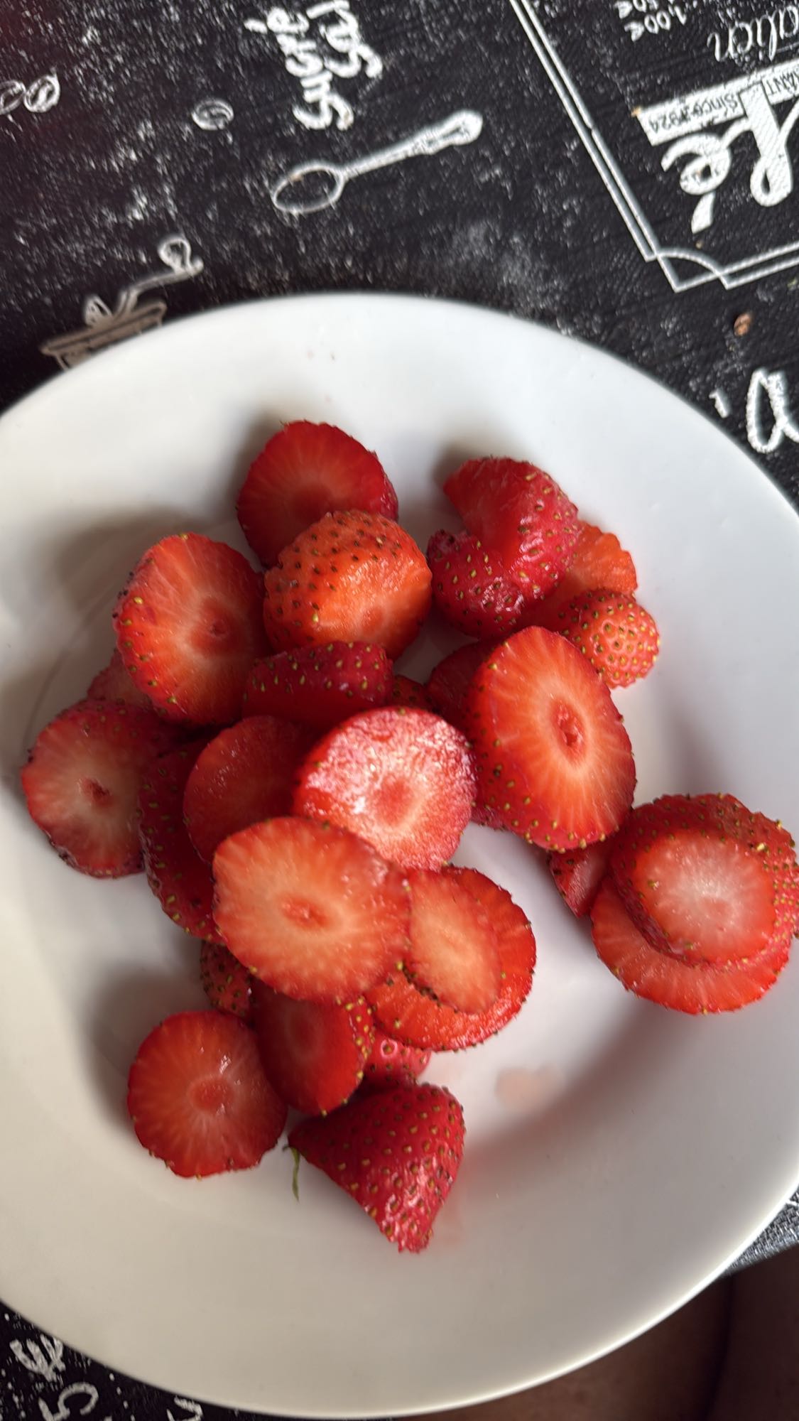 Fraises fraîches tranchées