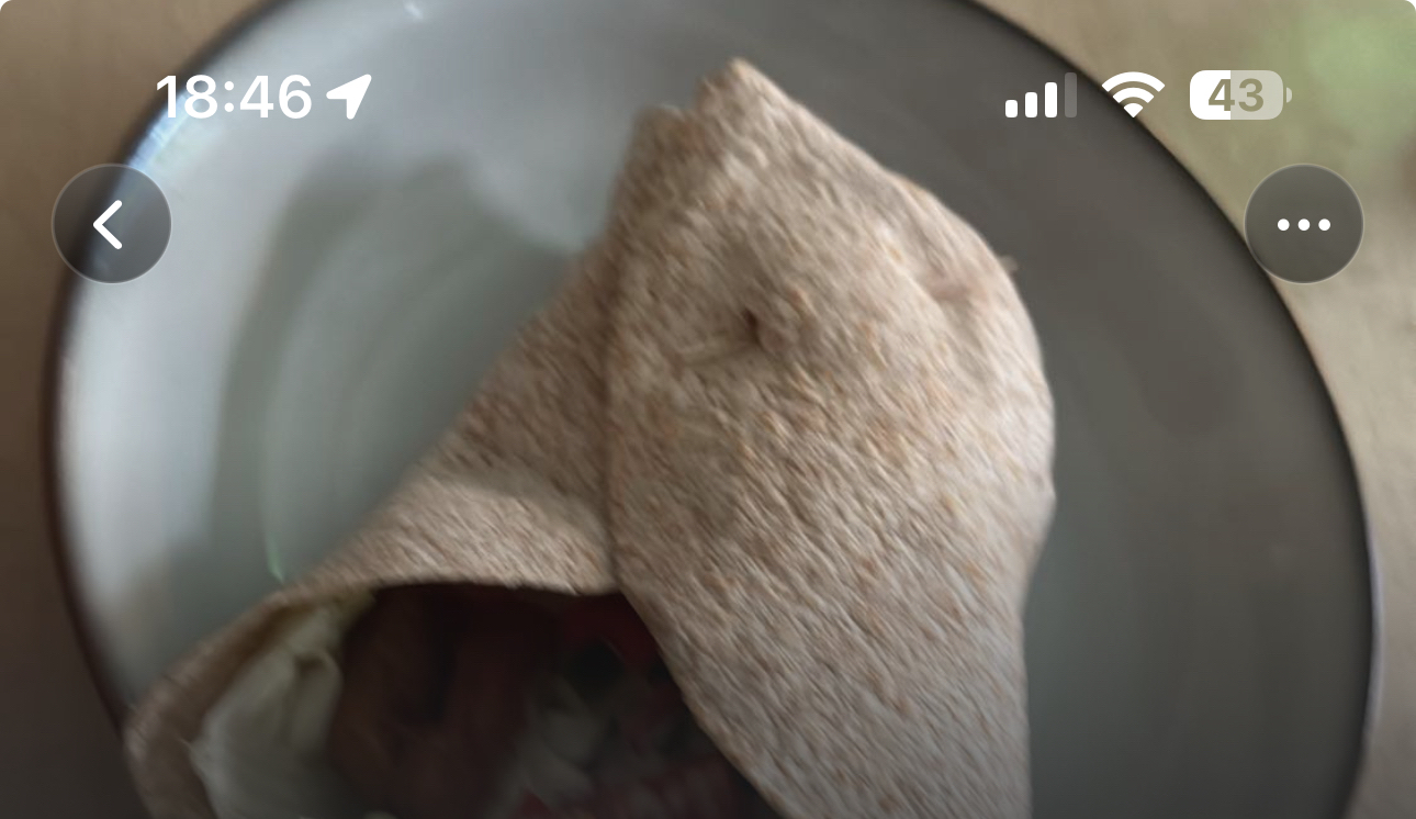 Vollkornwrap mit Tomaten, Paprika, Salatgurke, vegetarischem Chicken und Aiolicreme