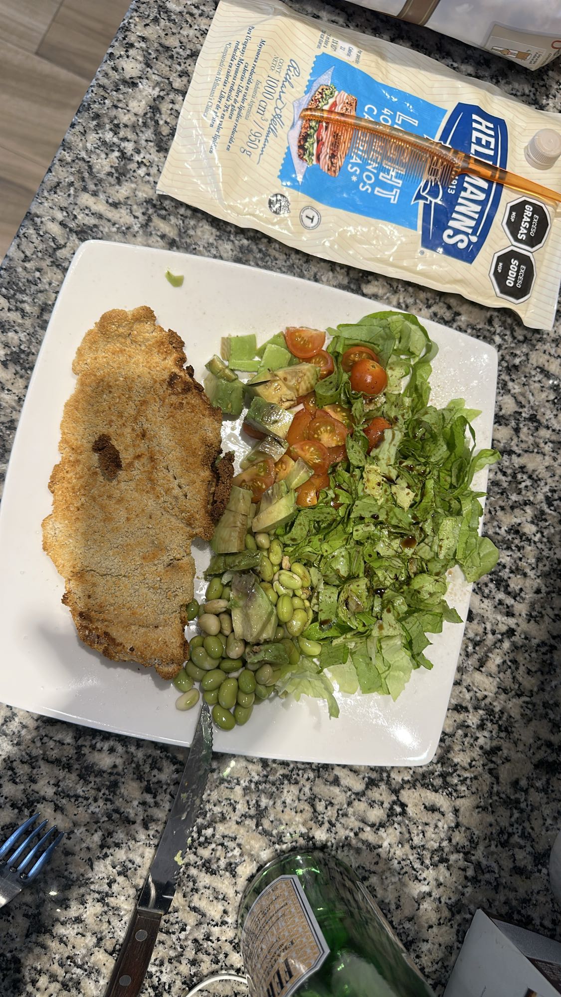 Milanesa con ensalada