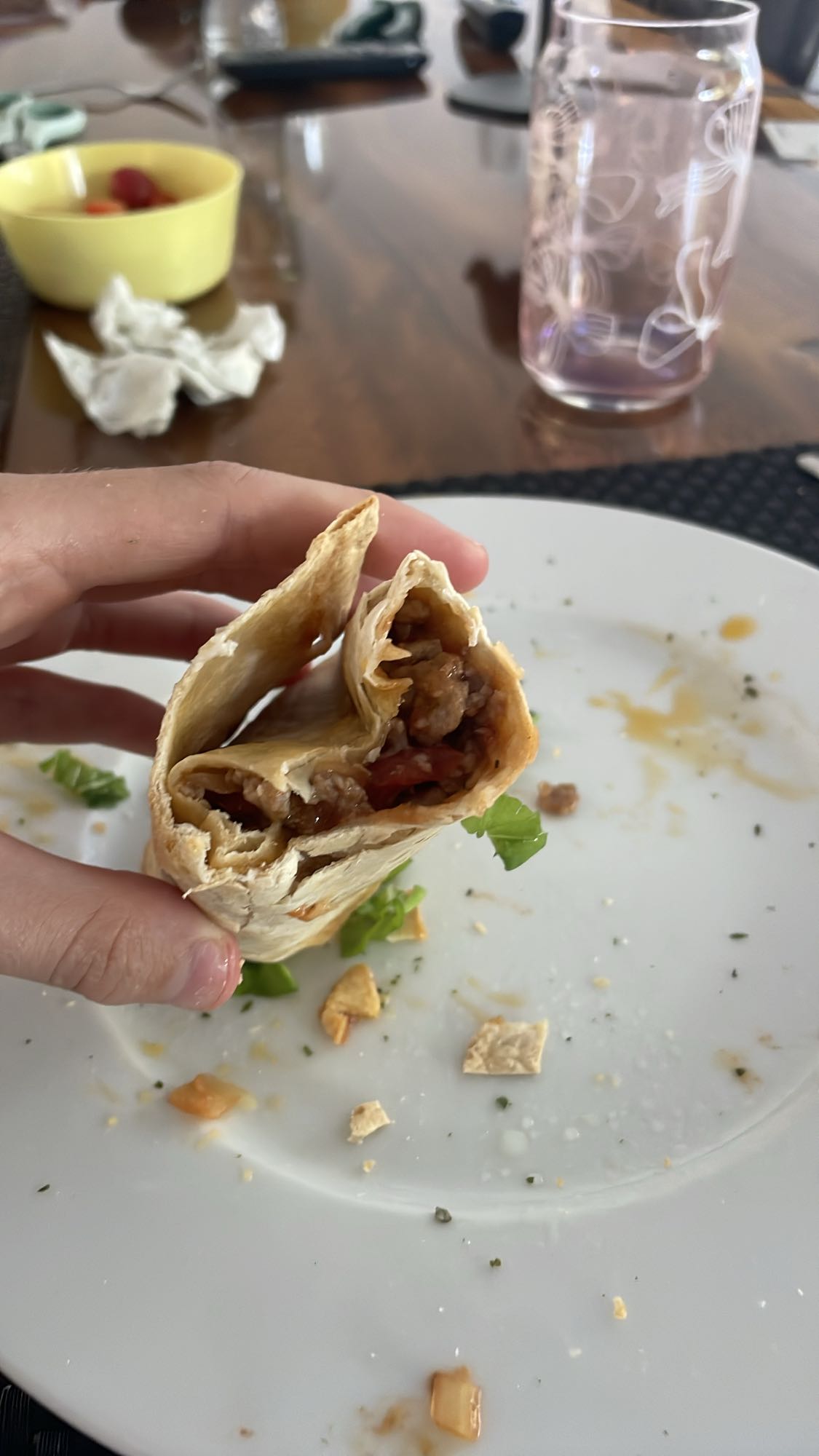 Wrap met gehakt en groenten