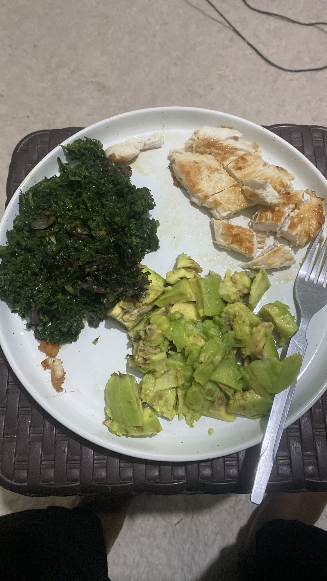 Chicken Kale Avocado Plate