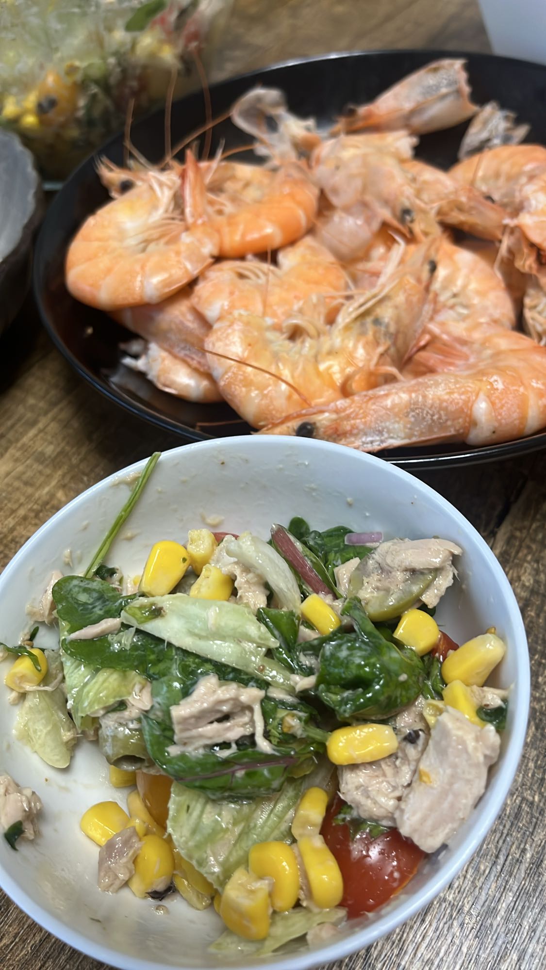 Garnalen en tonijnsalade