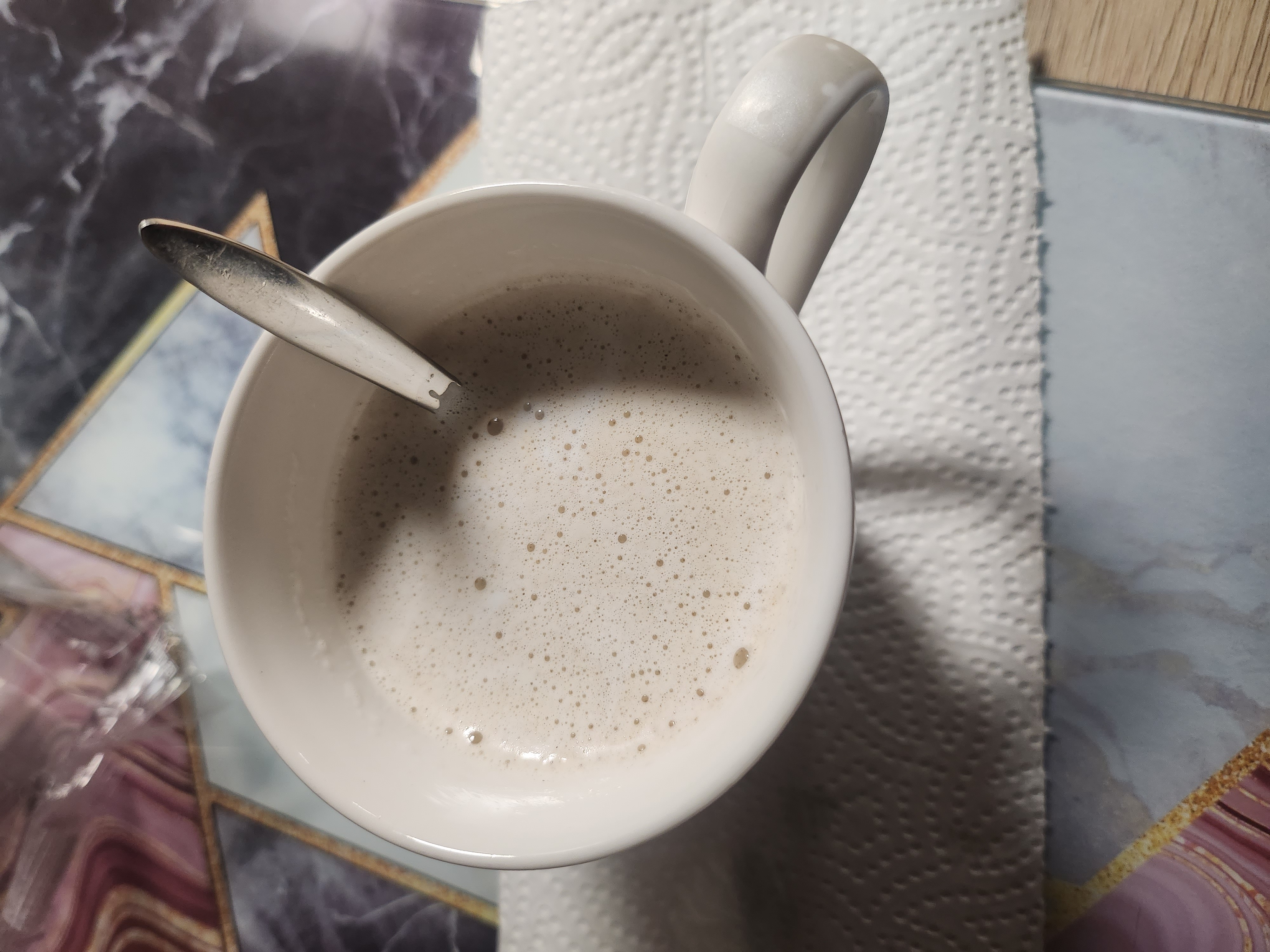 Melkdrank met schuim