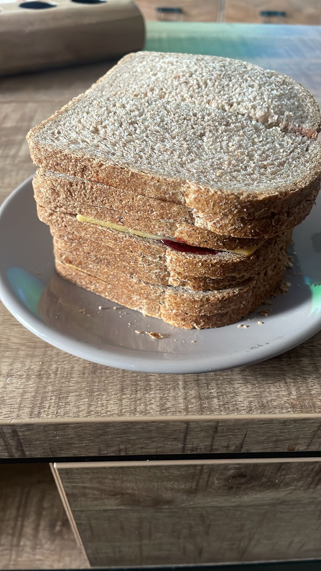 Volkoren boterham met jam