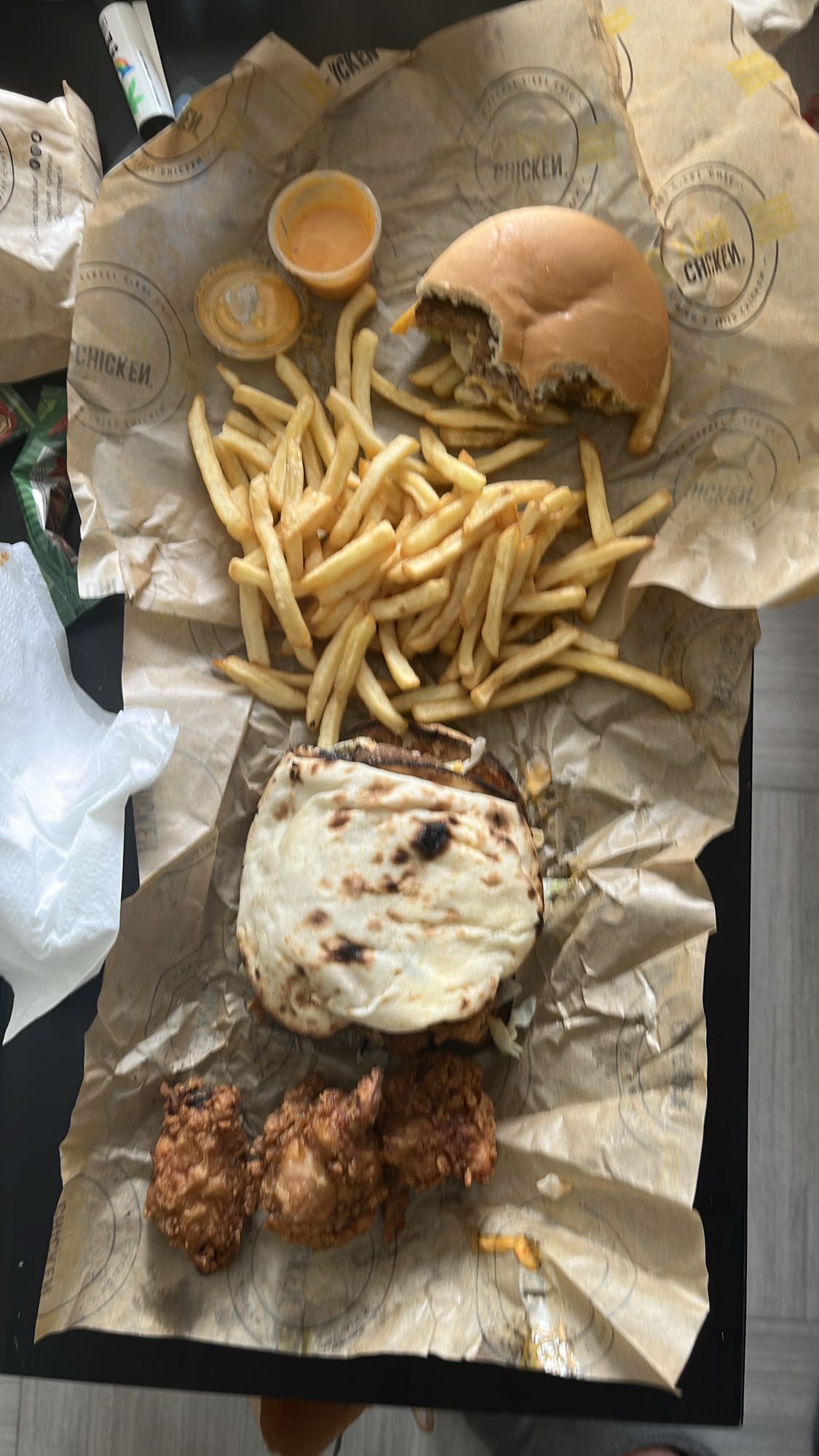 Menu fast-food poulet