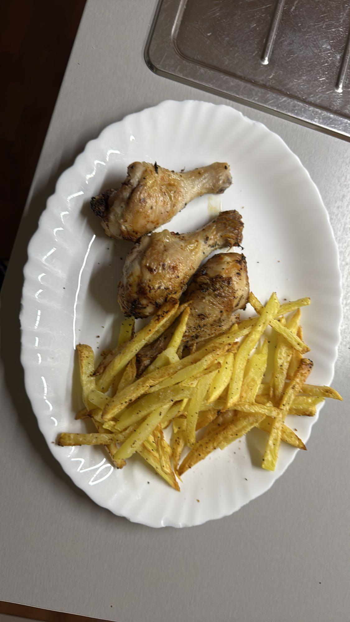 Pollo con papas sin aceite