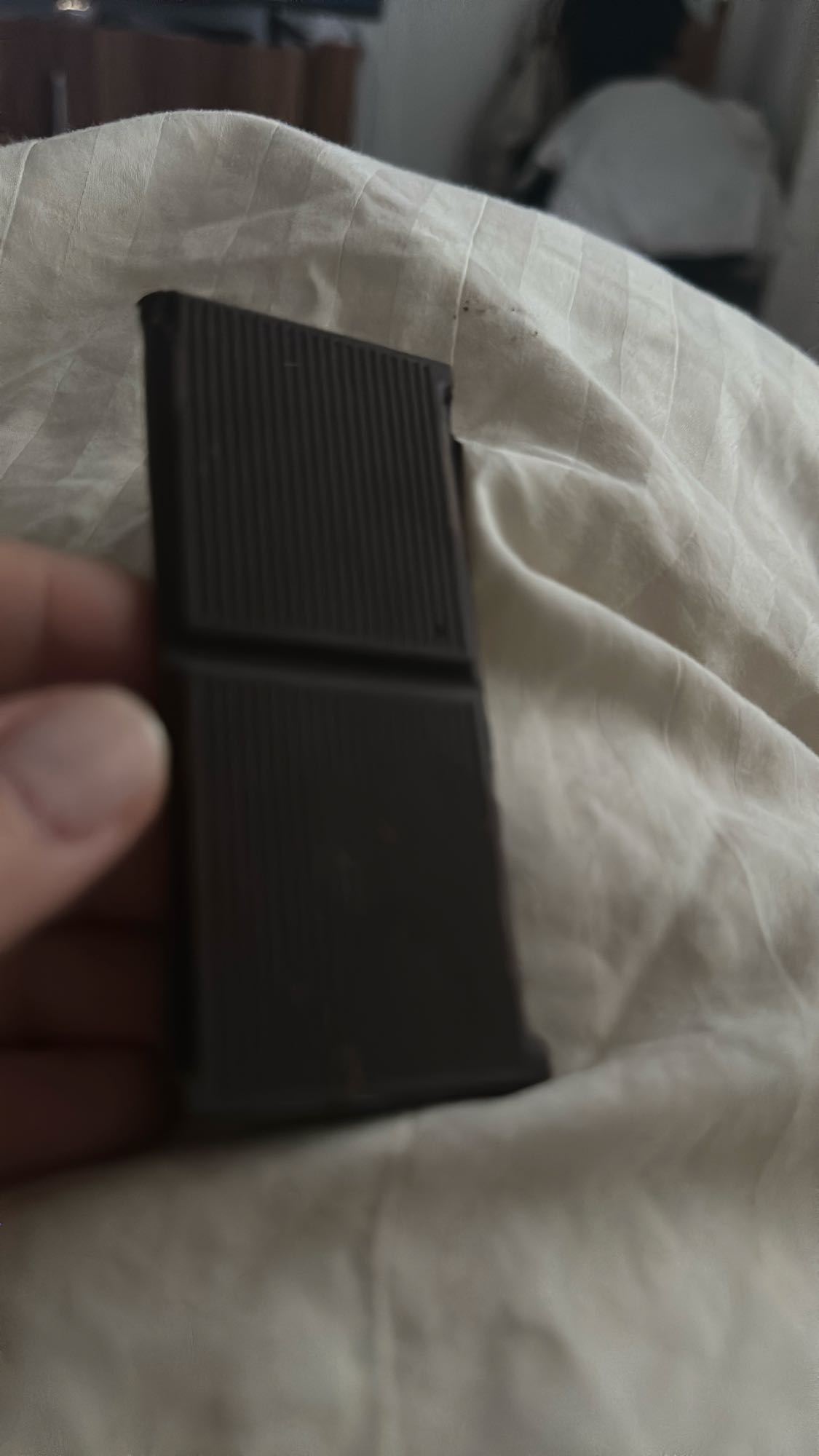 Dark chocolate piece