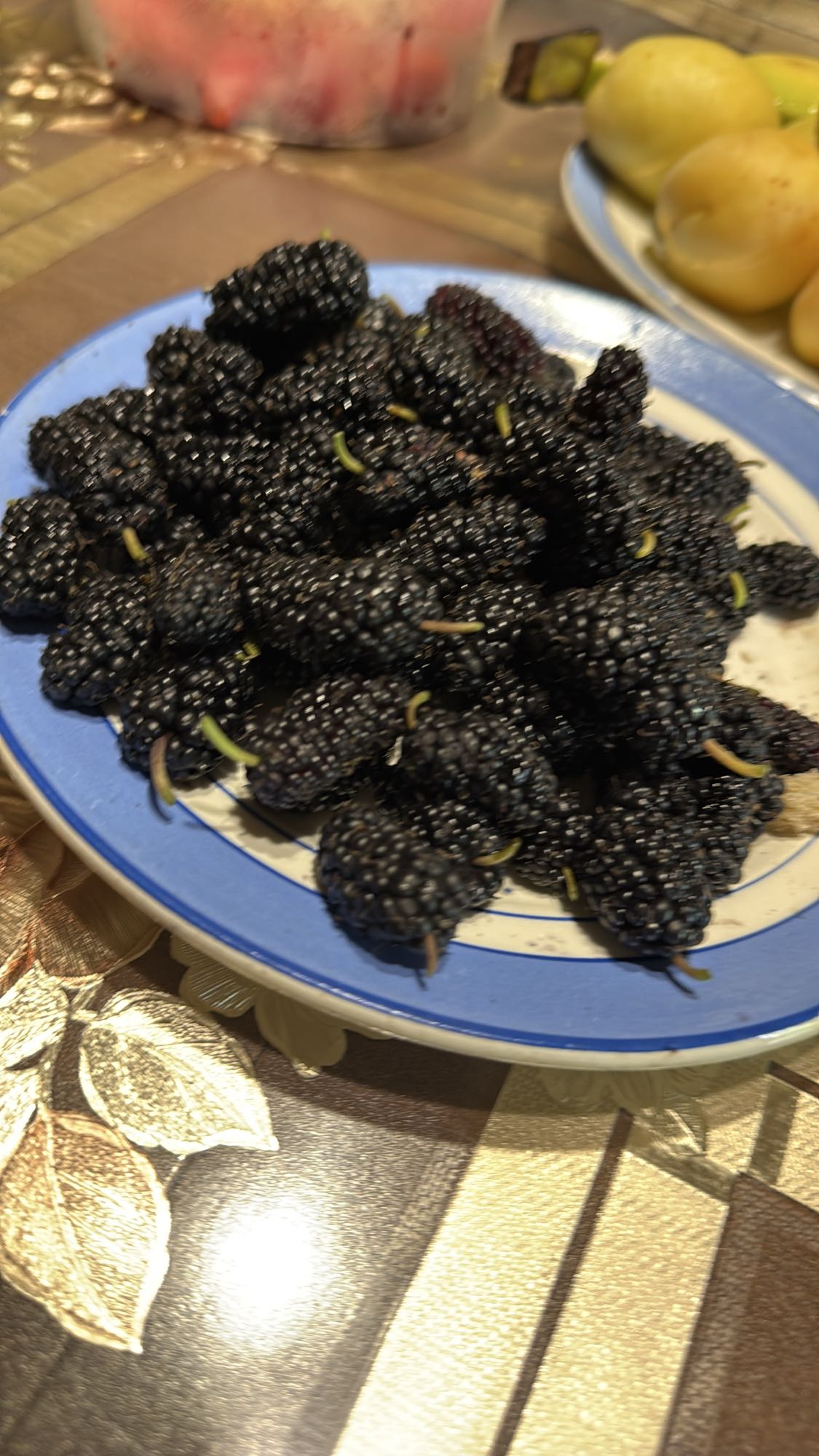 Fresh black mulberries