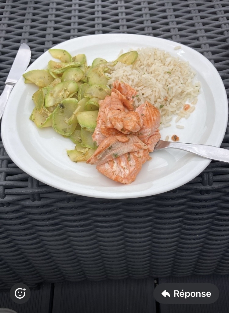 Saumon riz courgettes