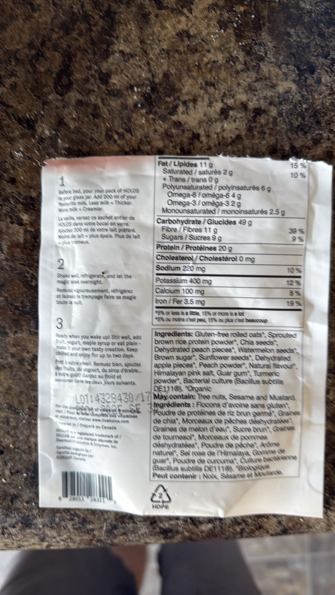 gruau protéiné fruité