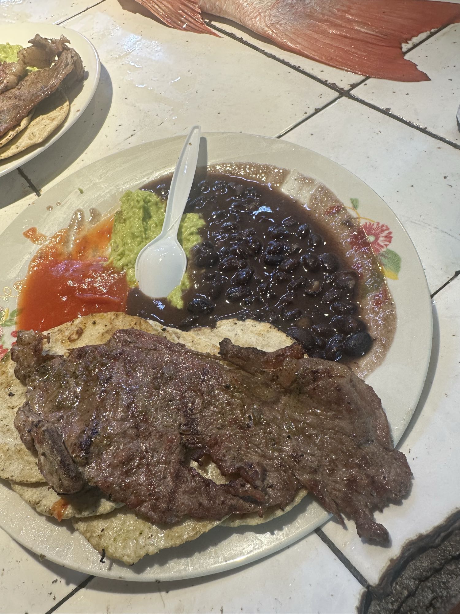 Carne asada con frijoles