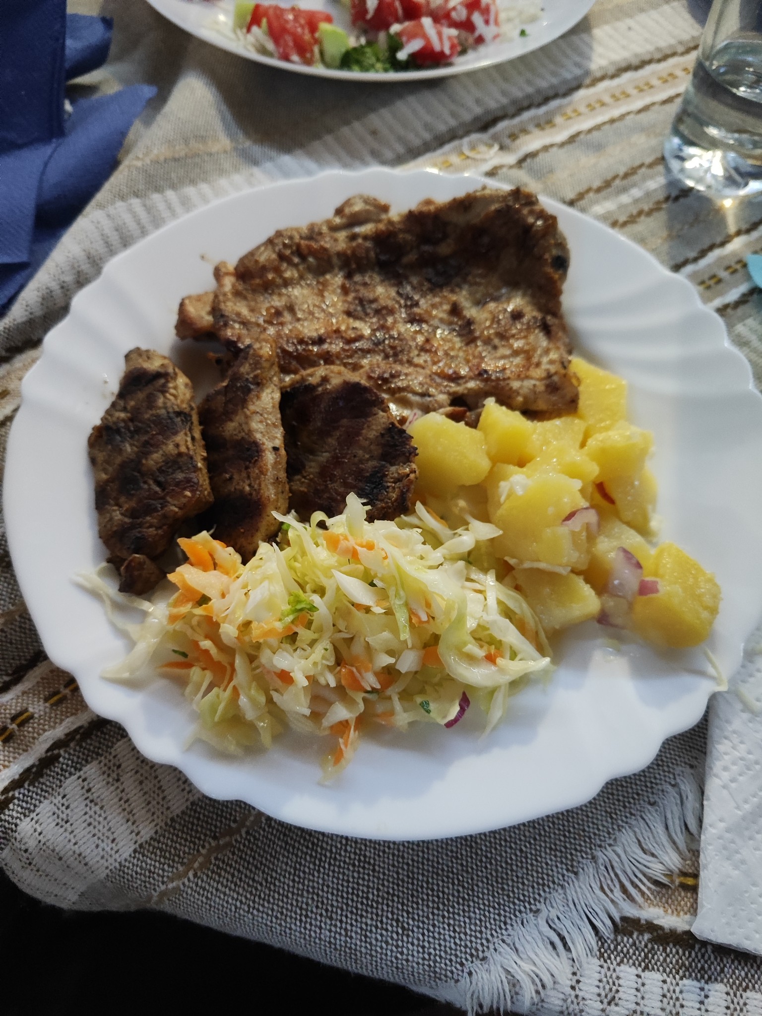 Grilled Meat with Sides