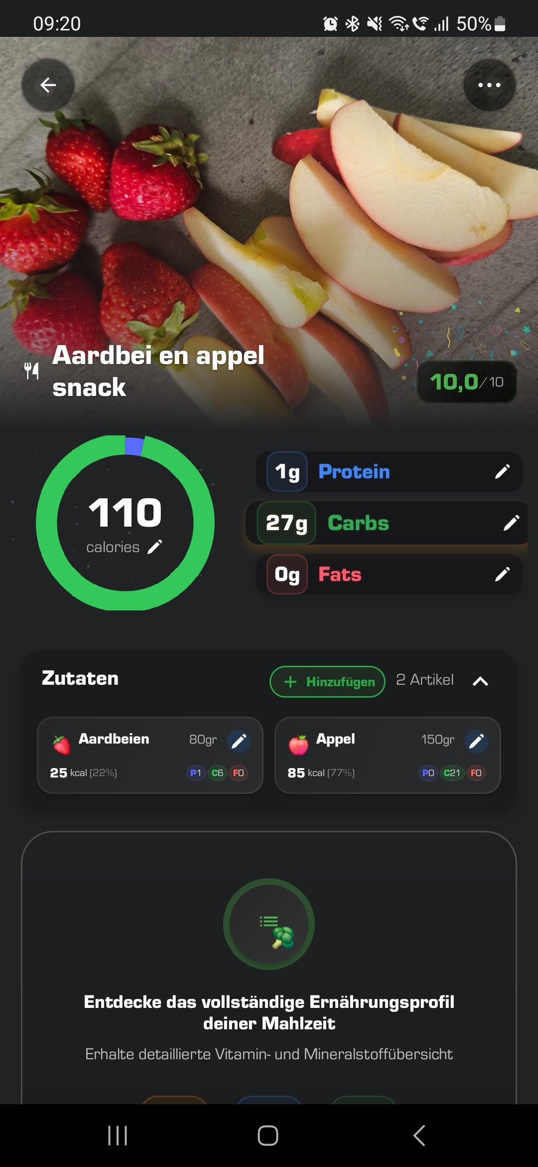 Aardbei en appel snack