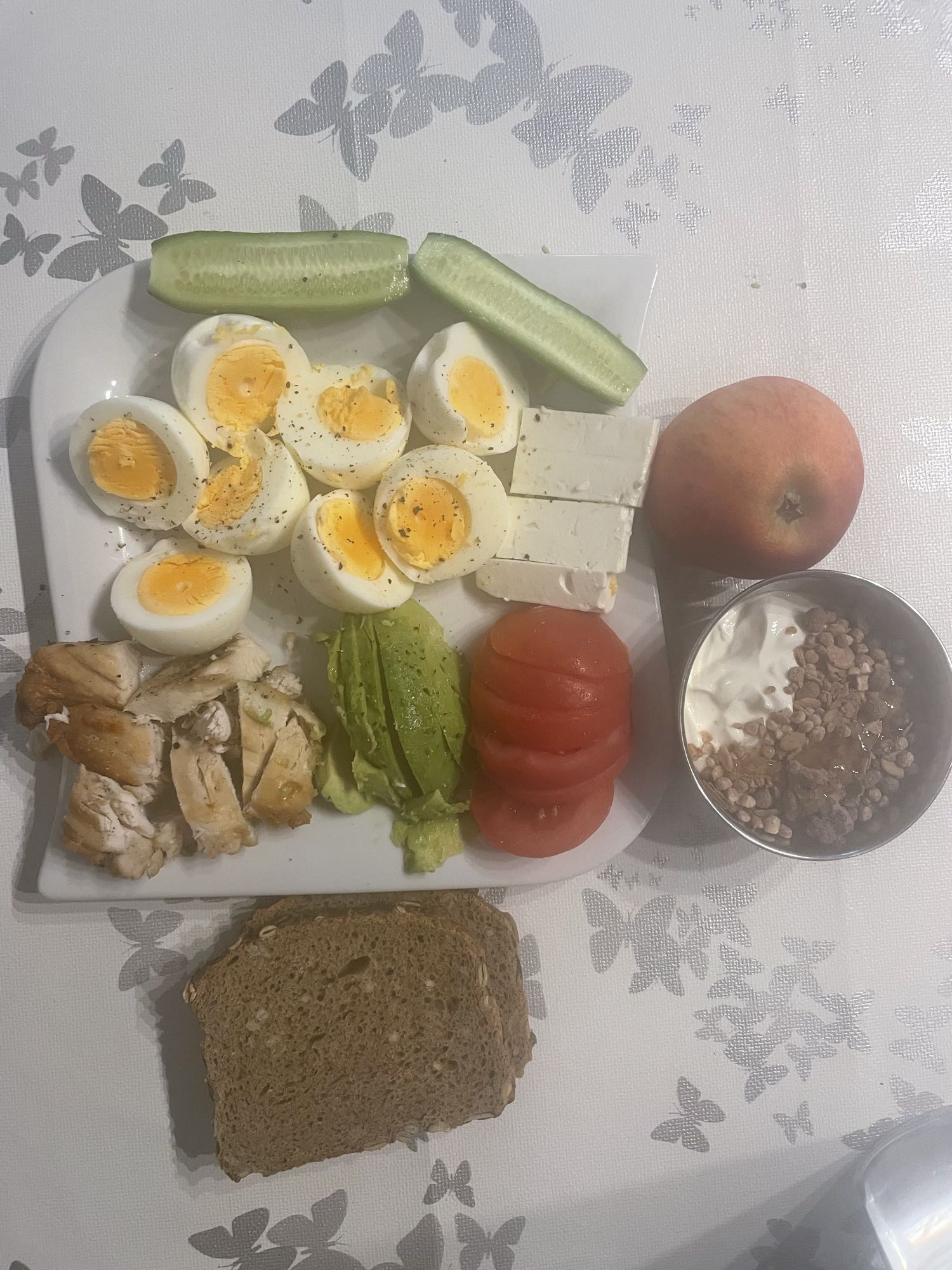 Gesundes Frühstücksteller