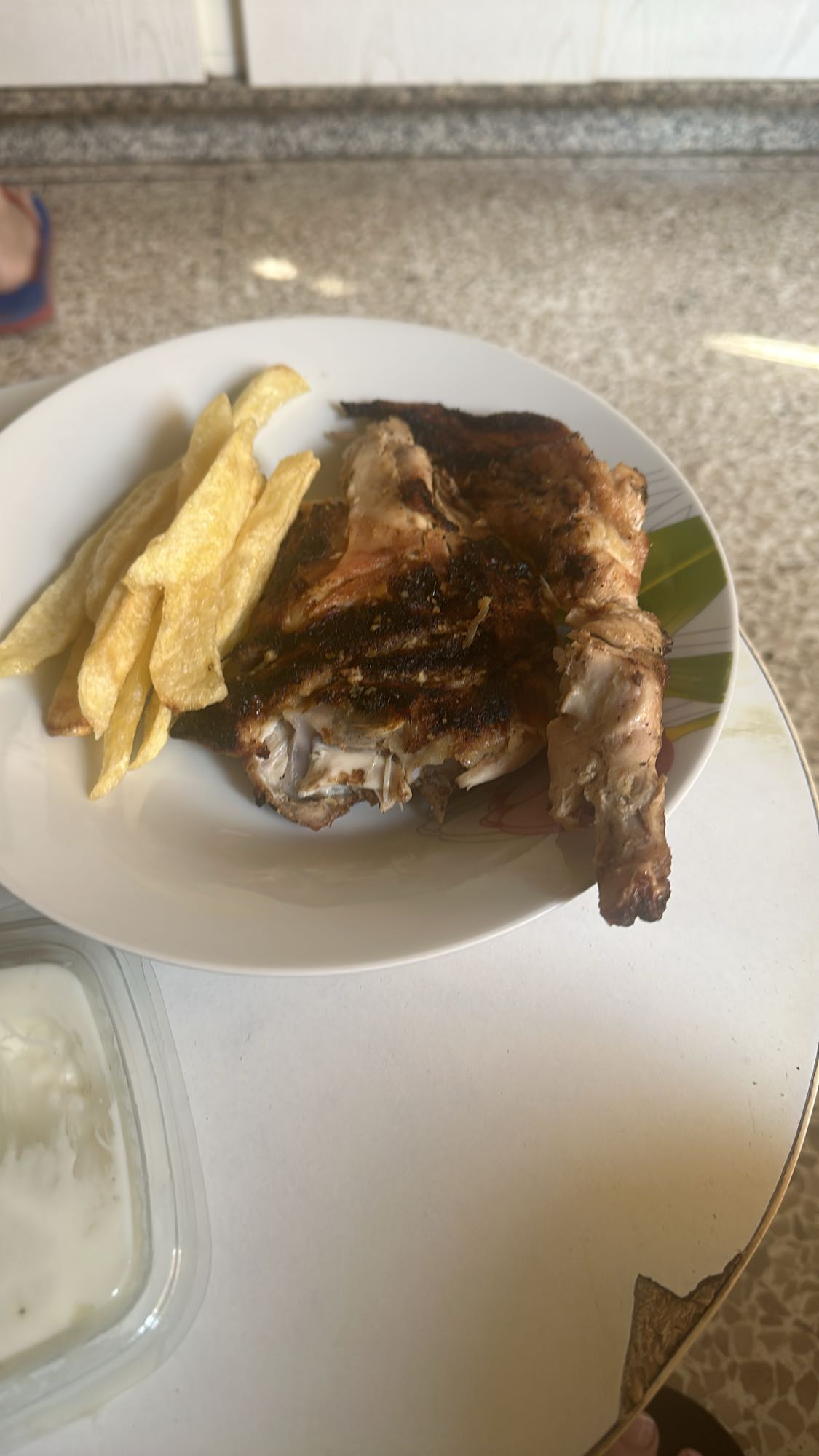 Grilled chicken with fries