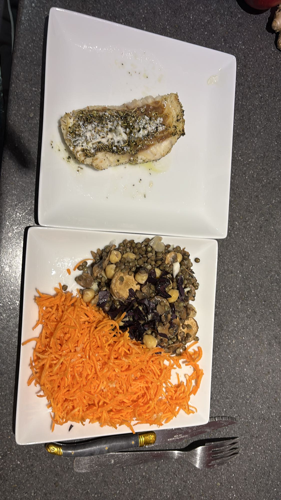 Poisson, lentilles et carottes