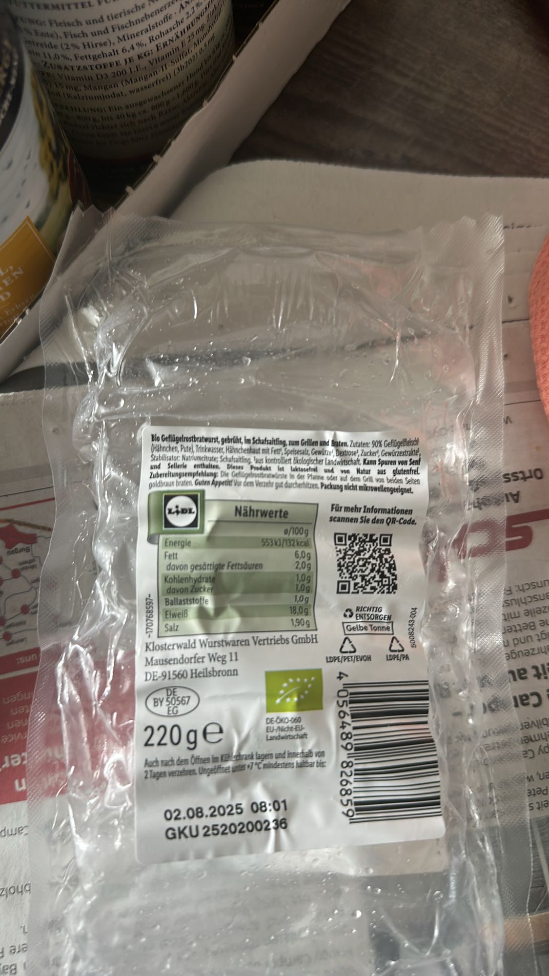 Bio Geflügelbratwurst