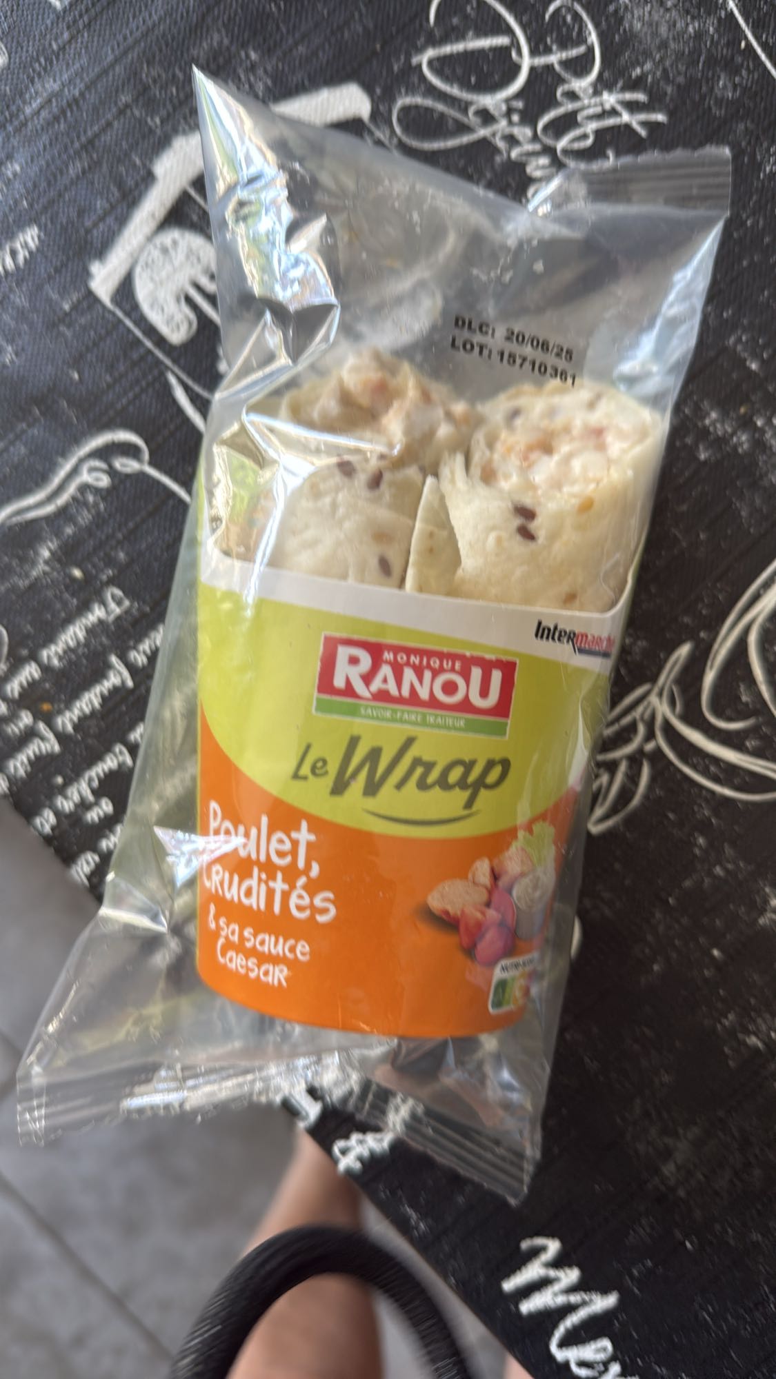 Wrap poulet crudités