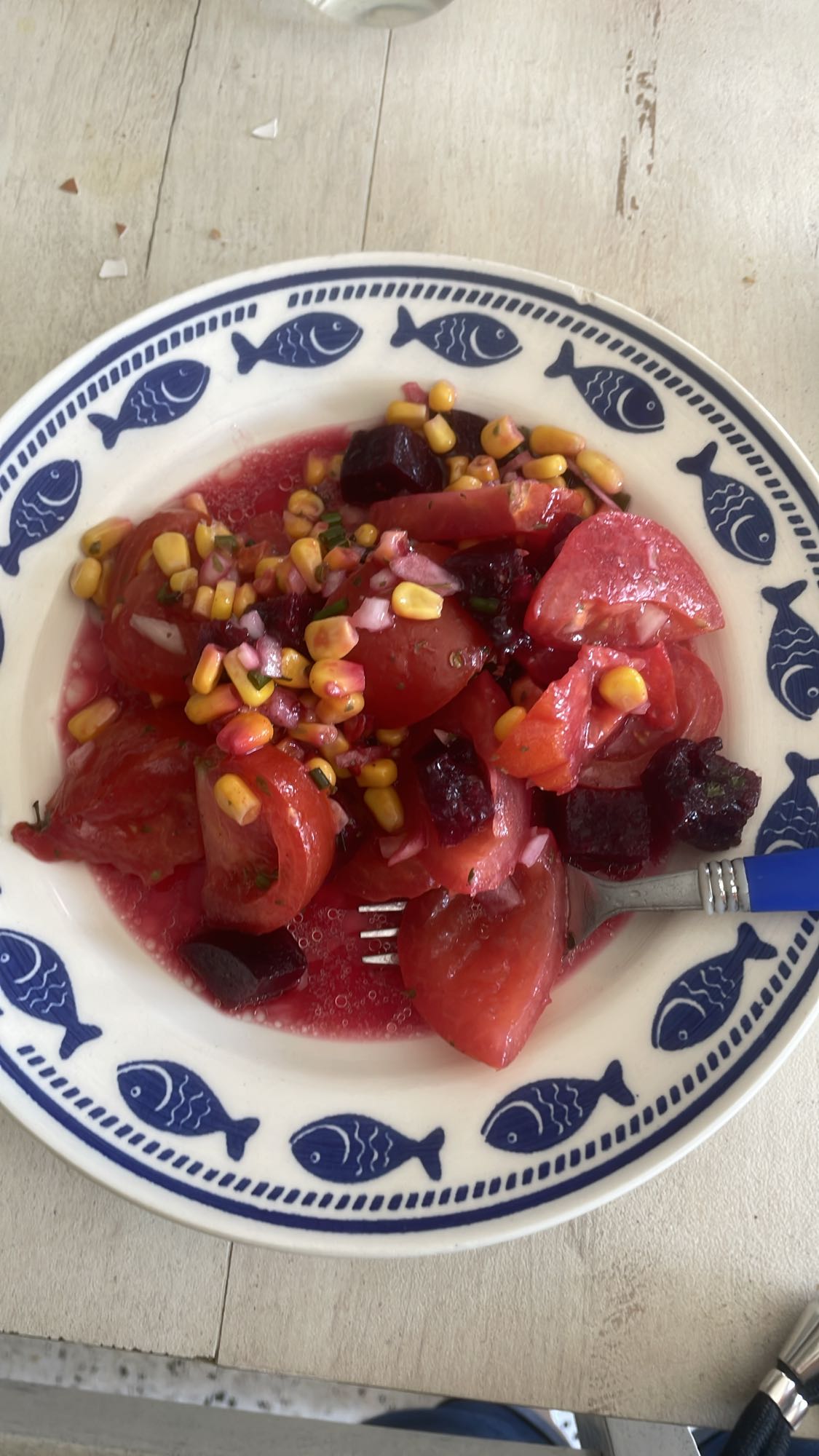 Salade de betterave et maïs