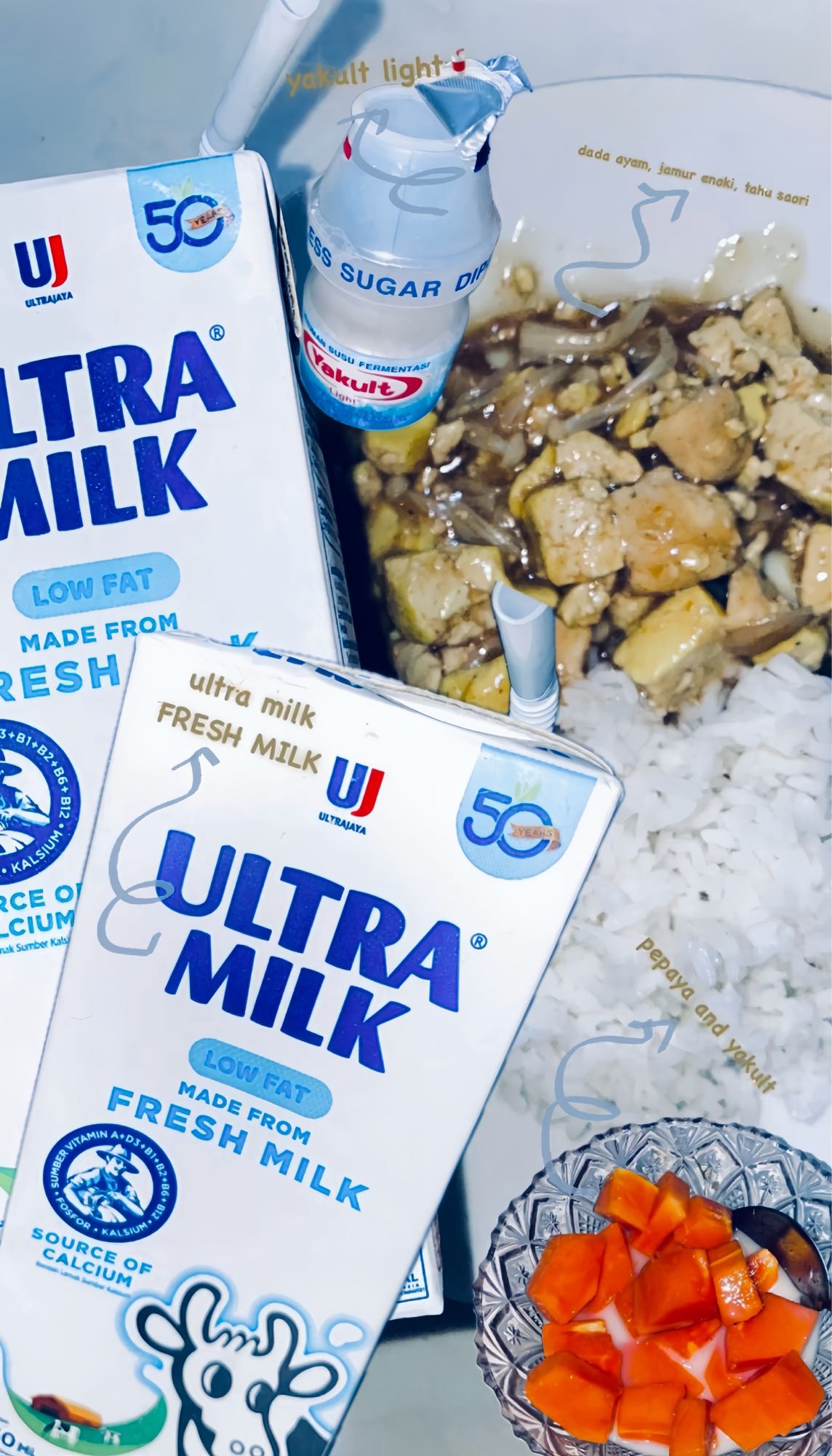 Makan sehat ayam susu pepaya