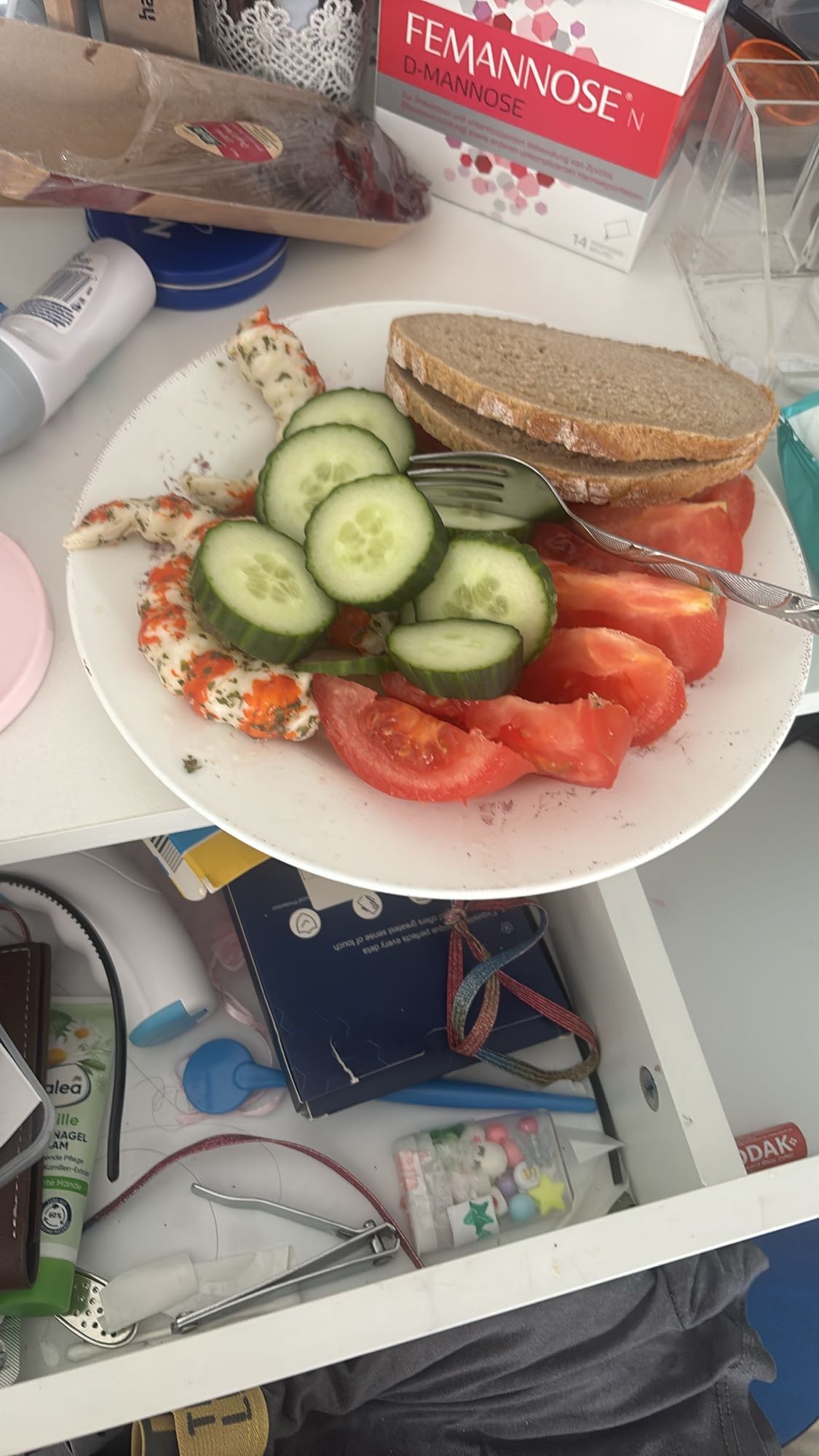 Hähnchen mit Gemüsebrot