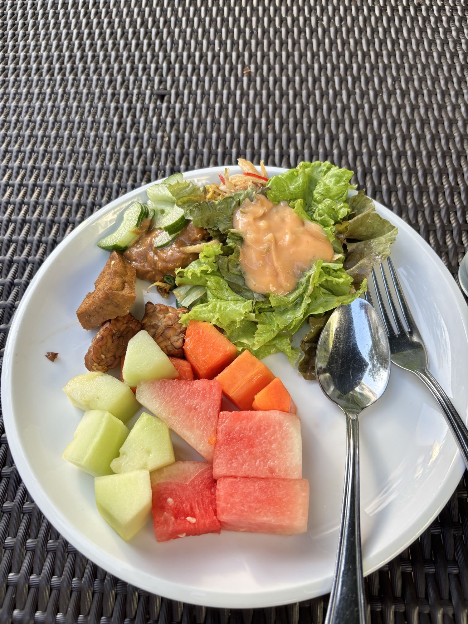 Fruit Salad & Tempeh Plate