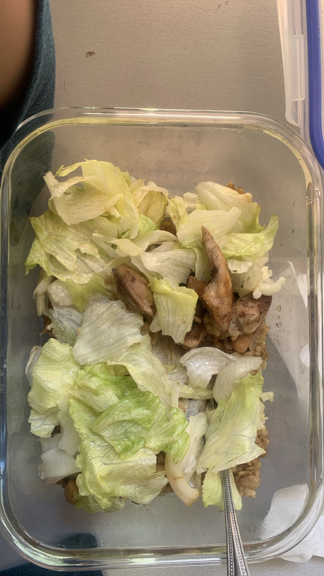 Chicken lettuce rice bowl