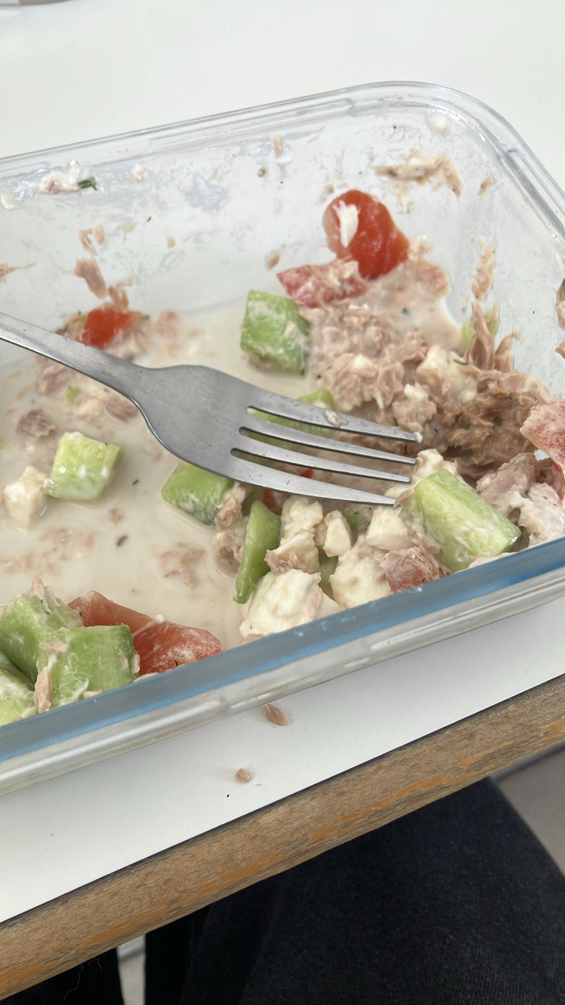 Salade thon concombre feta