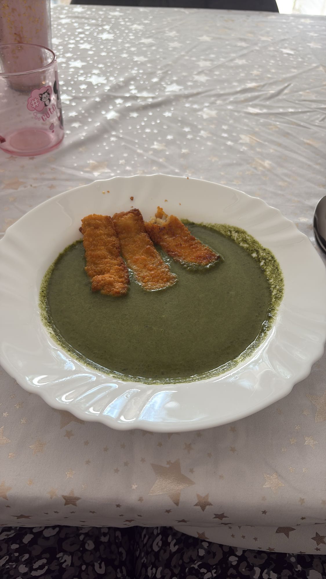 Spenótleves rántott hal