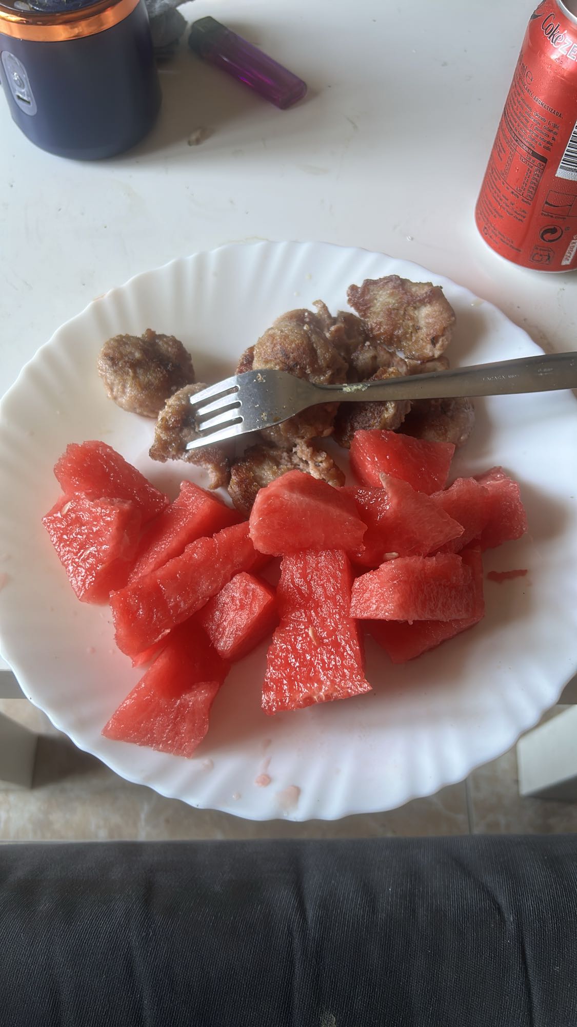 albóndigas y sandía