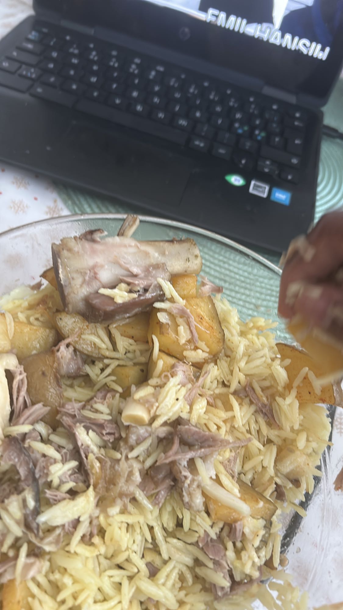 Ris med lamm och potatis