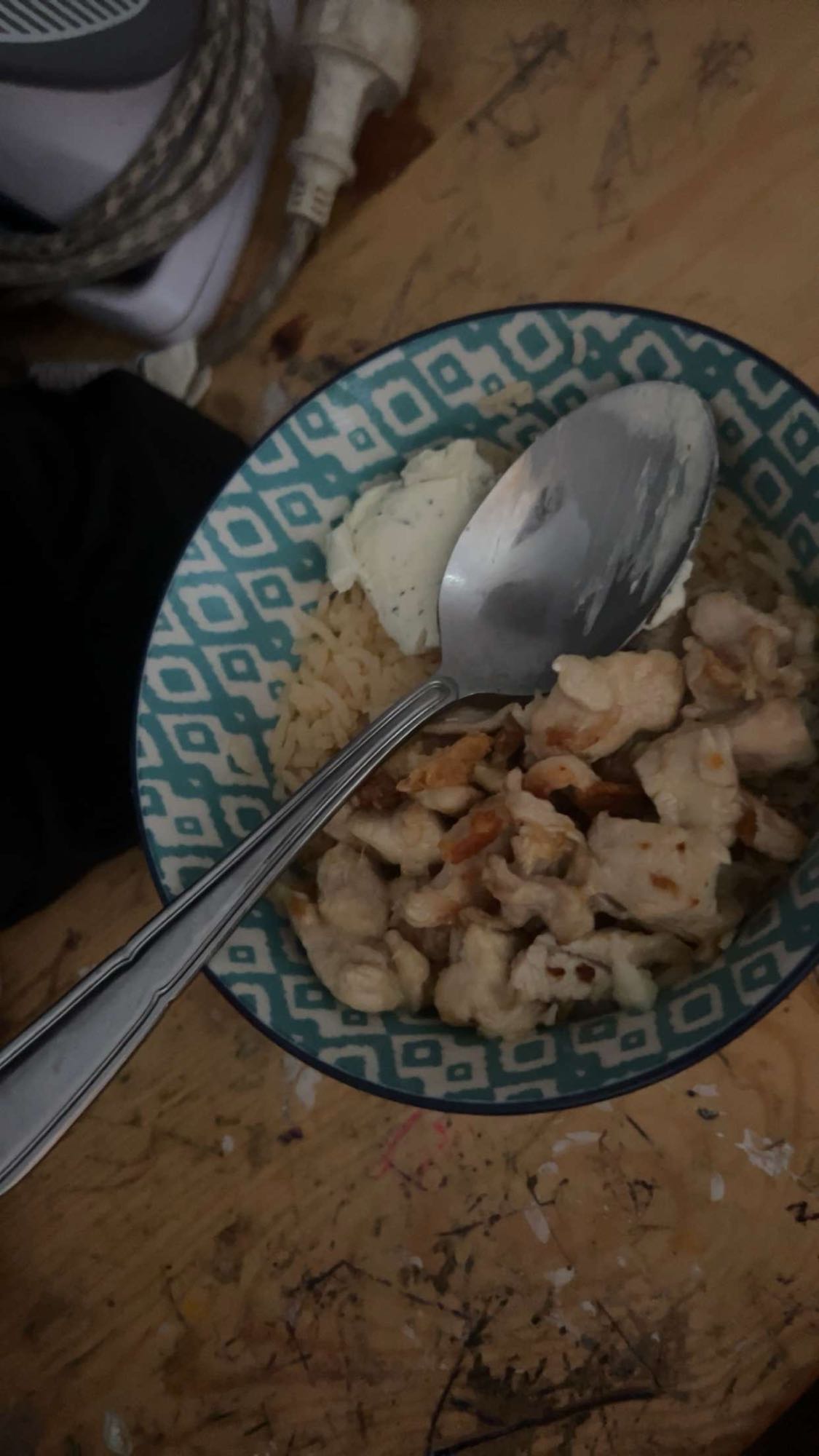 riz poulet sauce blanche