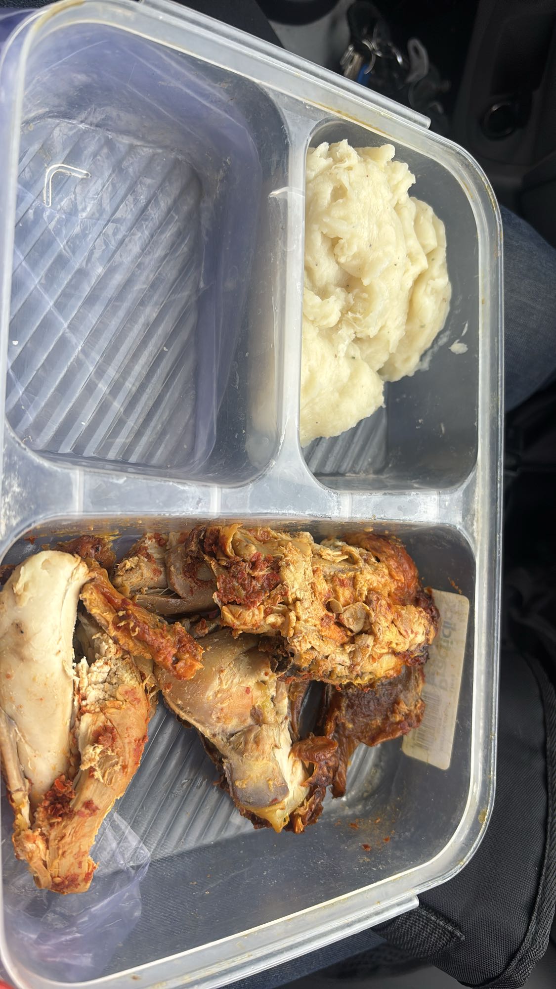 Pollo asado con puré