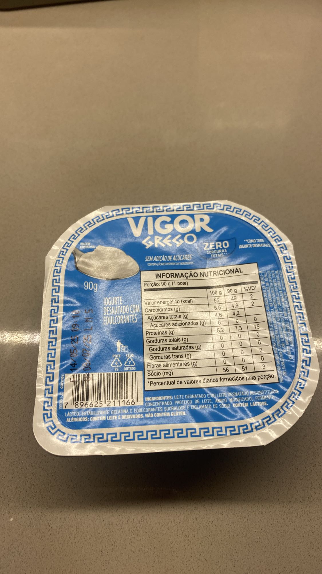 Iogurte Vigor Grego Zero