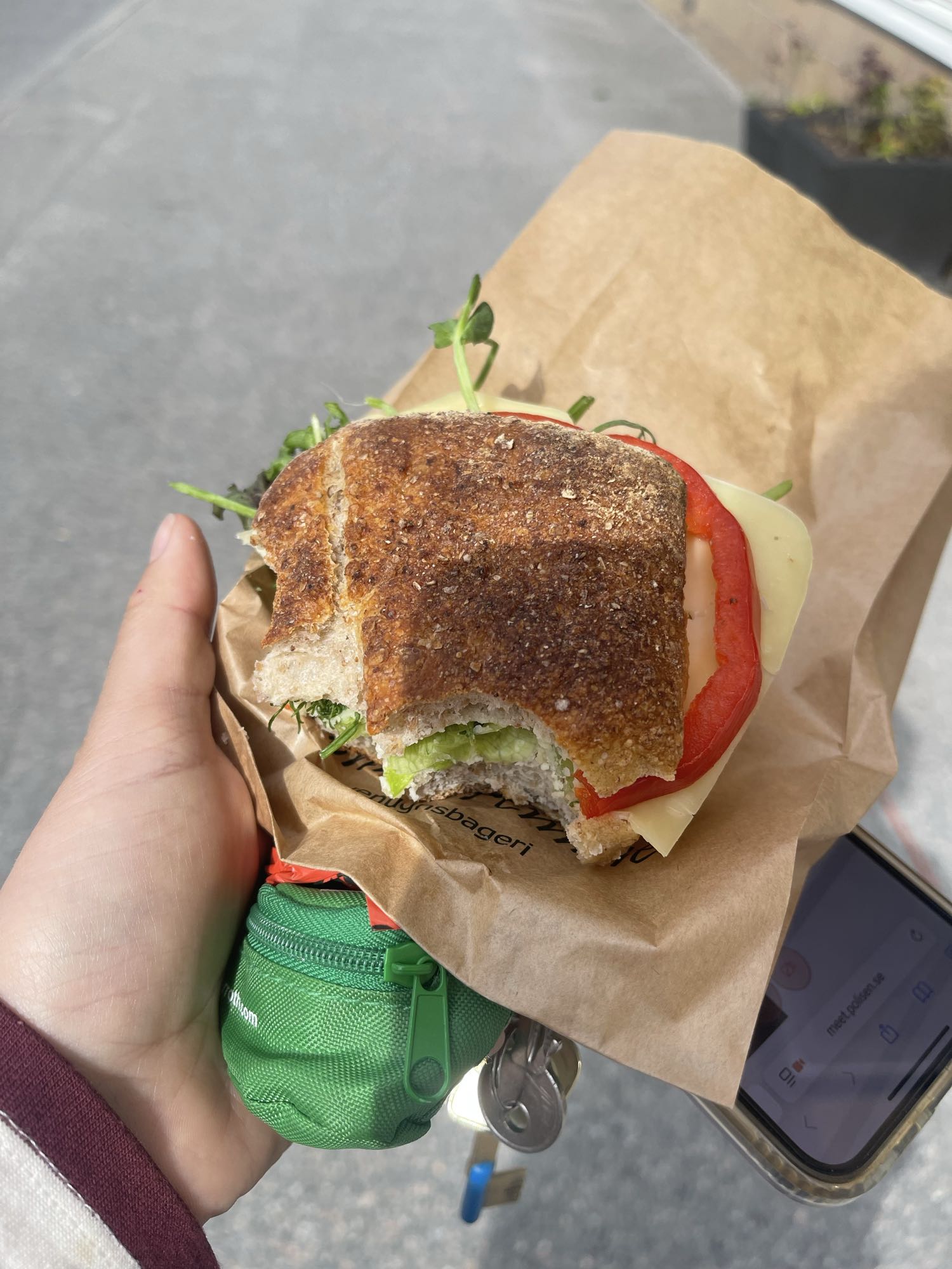 Grovt smörgås med ost & grönsaker