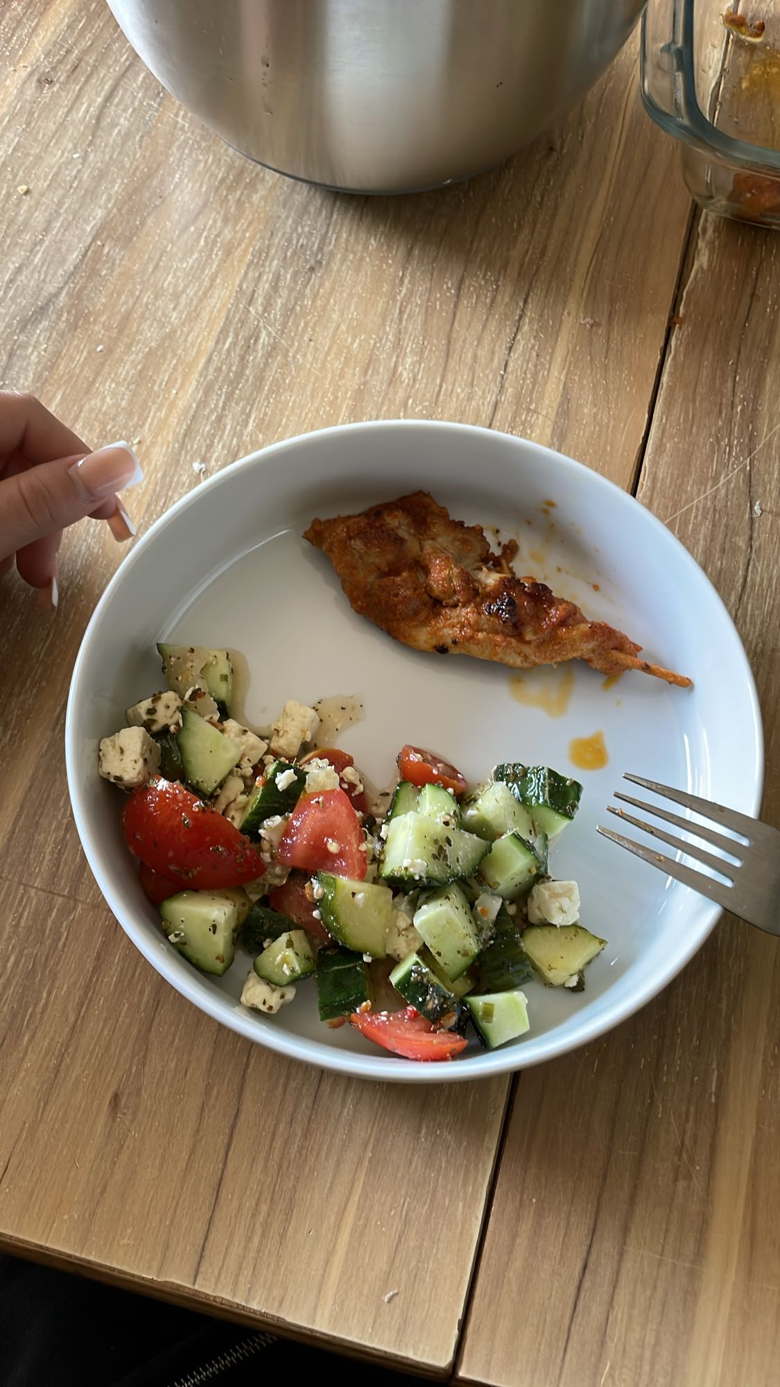 Griekse salade met kip