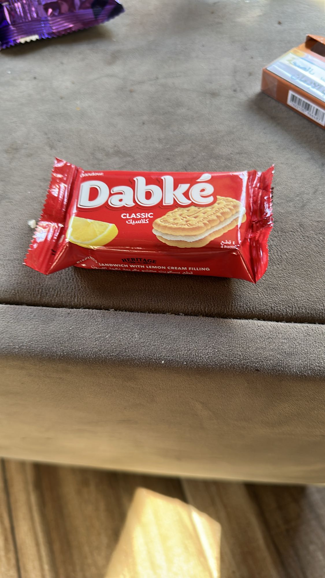 Lemon cream sandwich biscuit