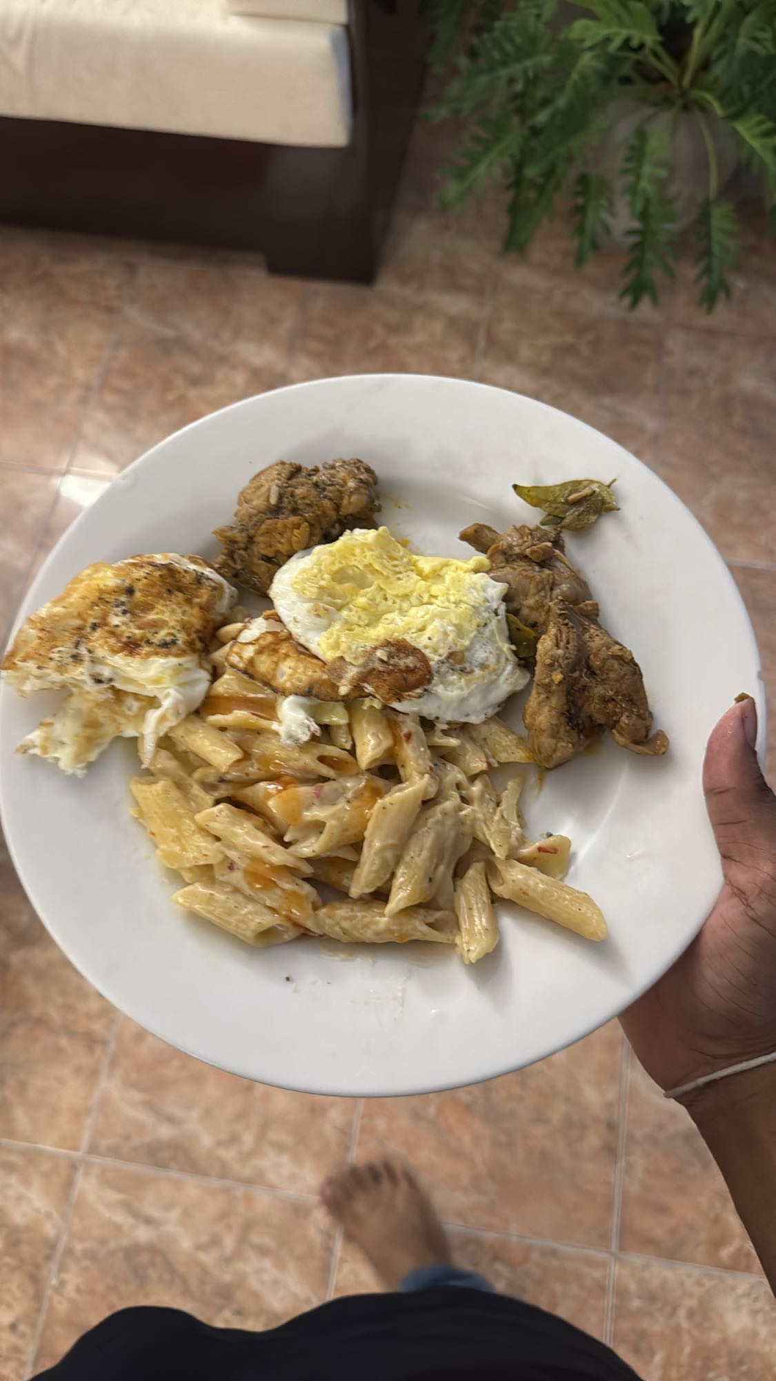 Pasta with Eggs & Chicken