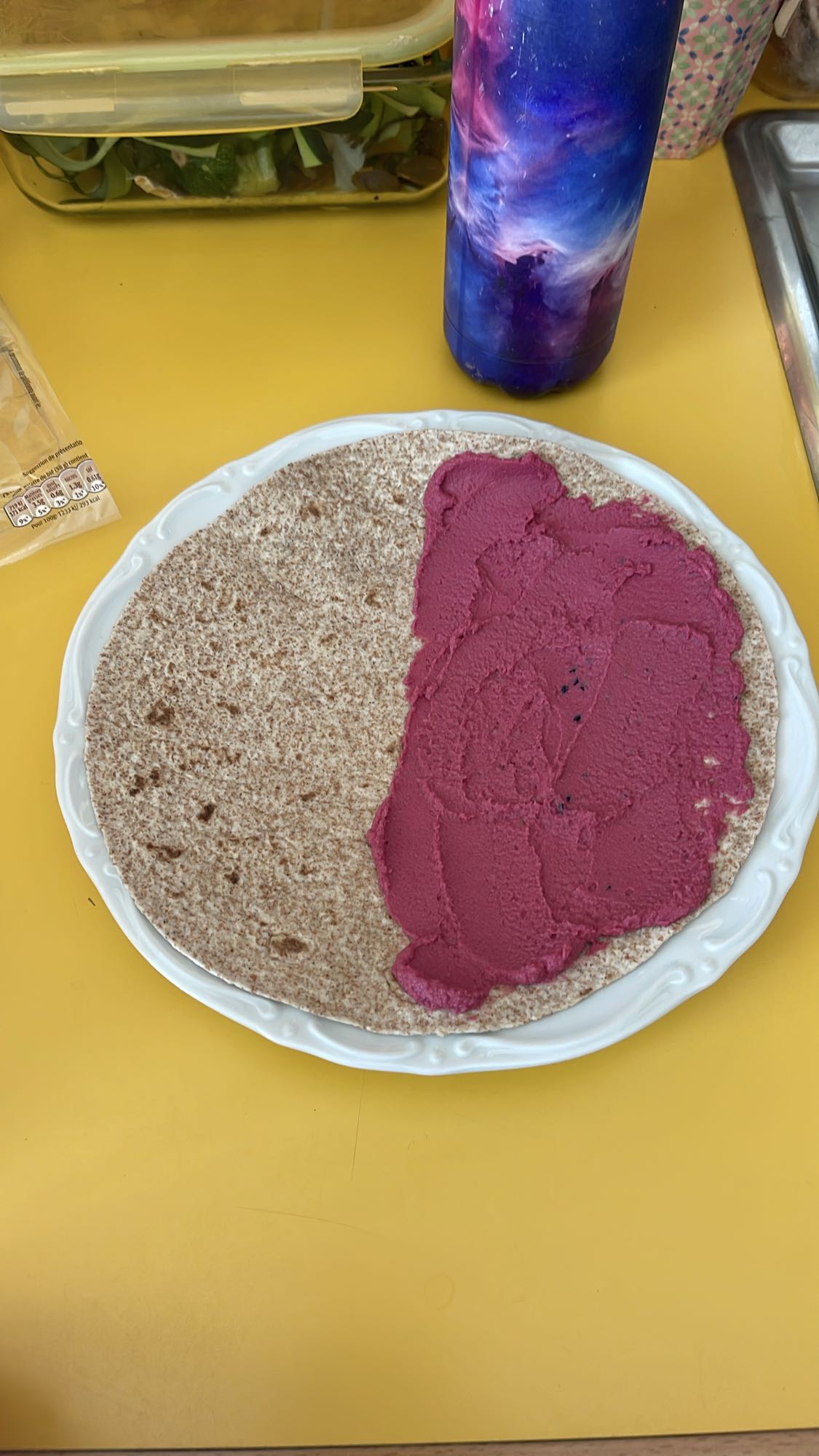 Wrap au houmous rose