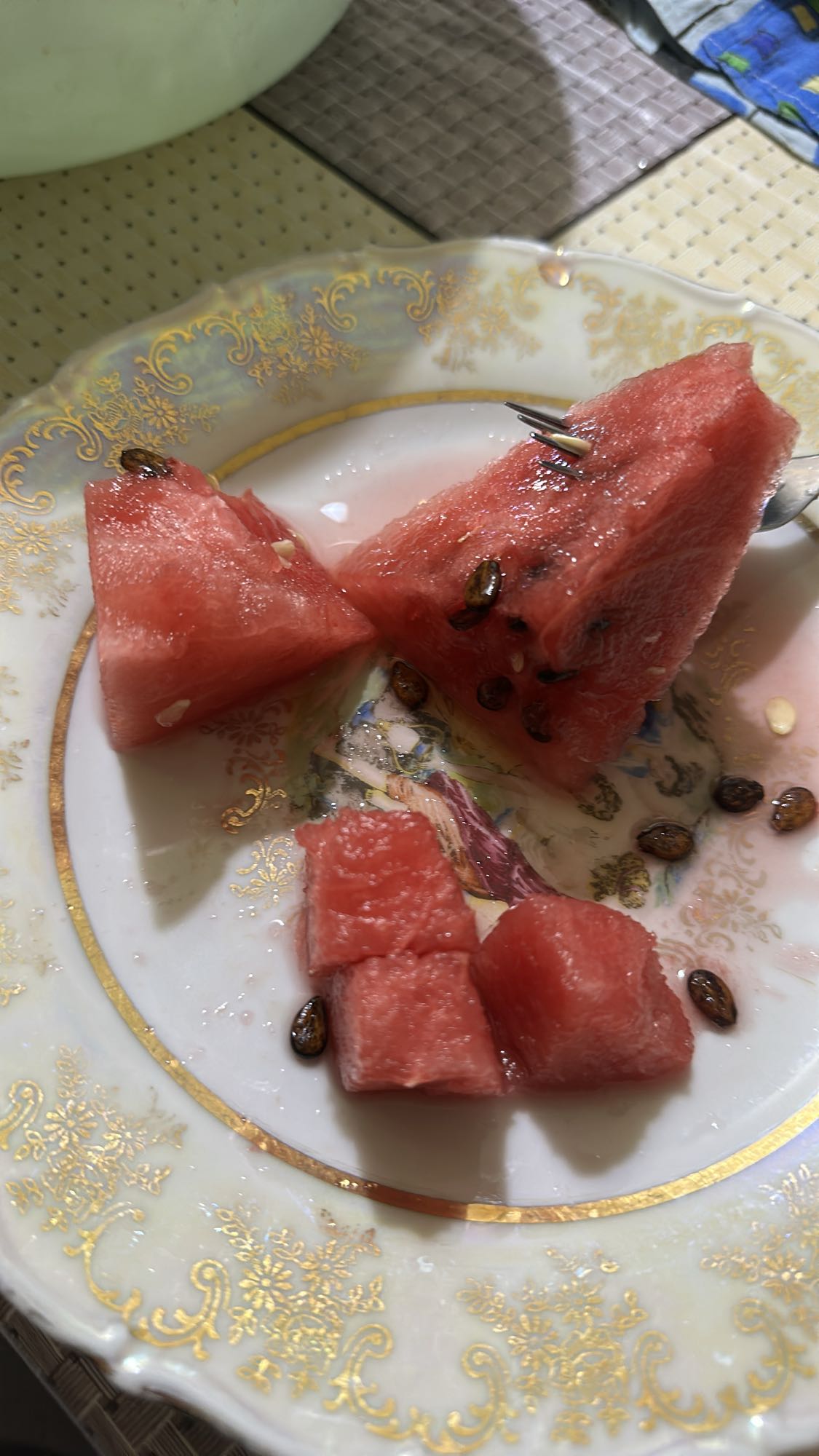 Fresh watermelon pieces