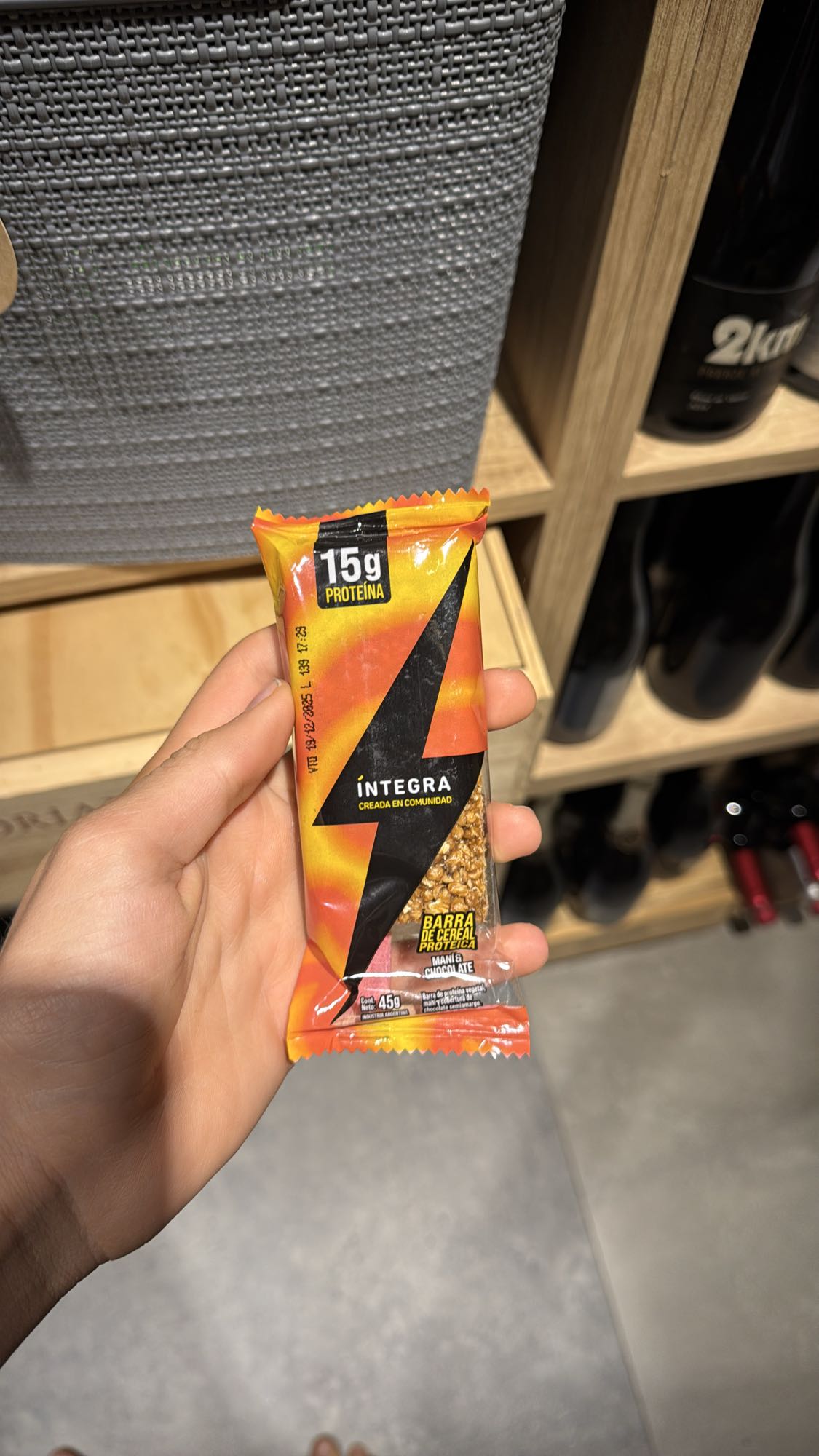 Barra proteica maní chocolate