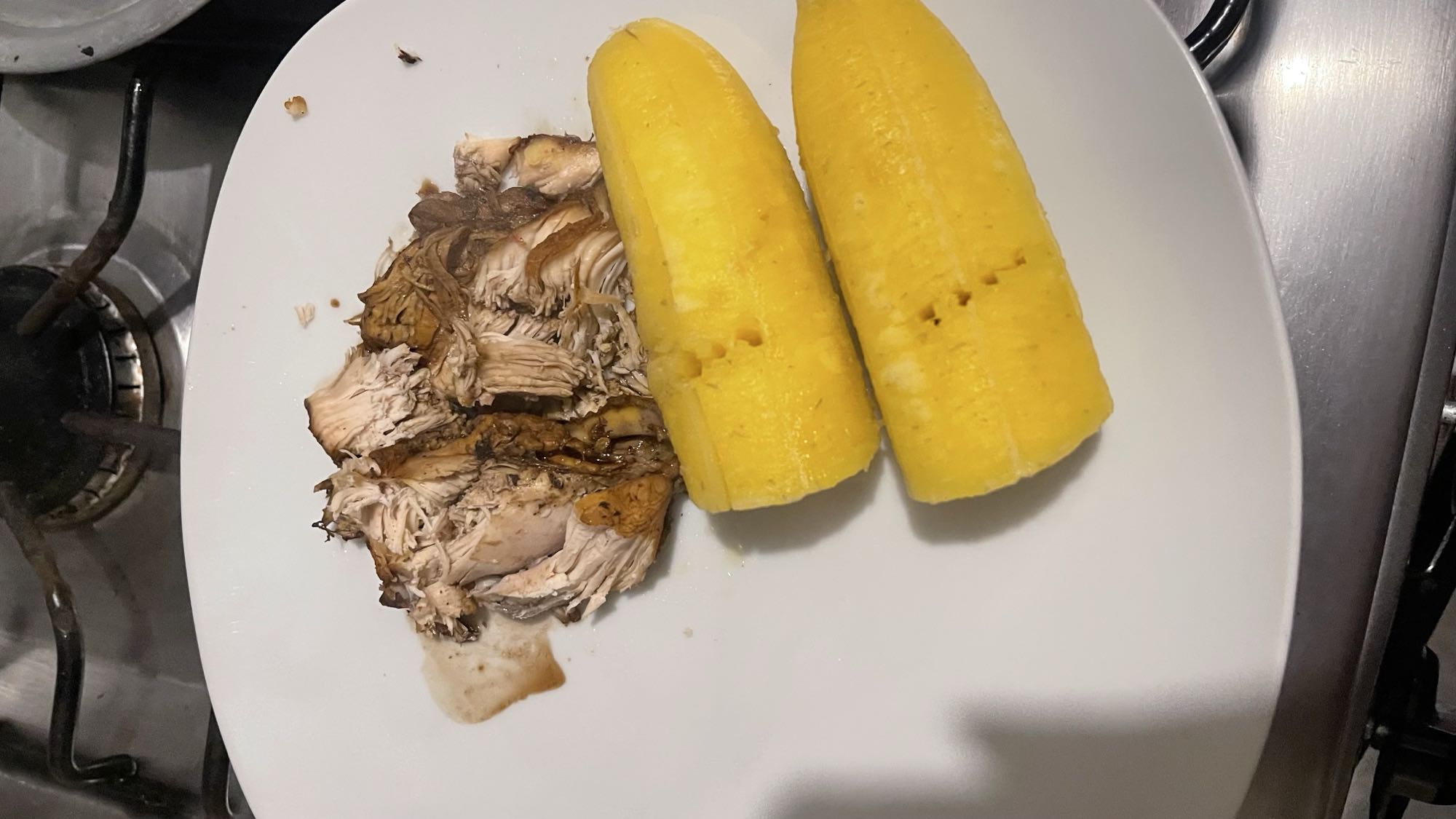 Pollo con plátano